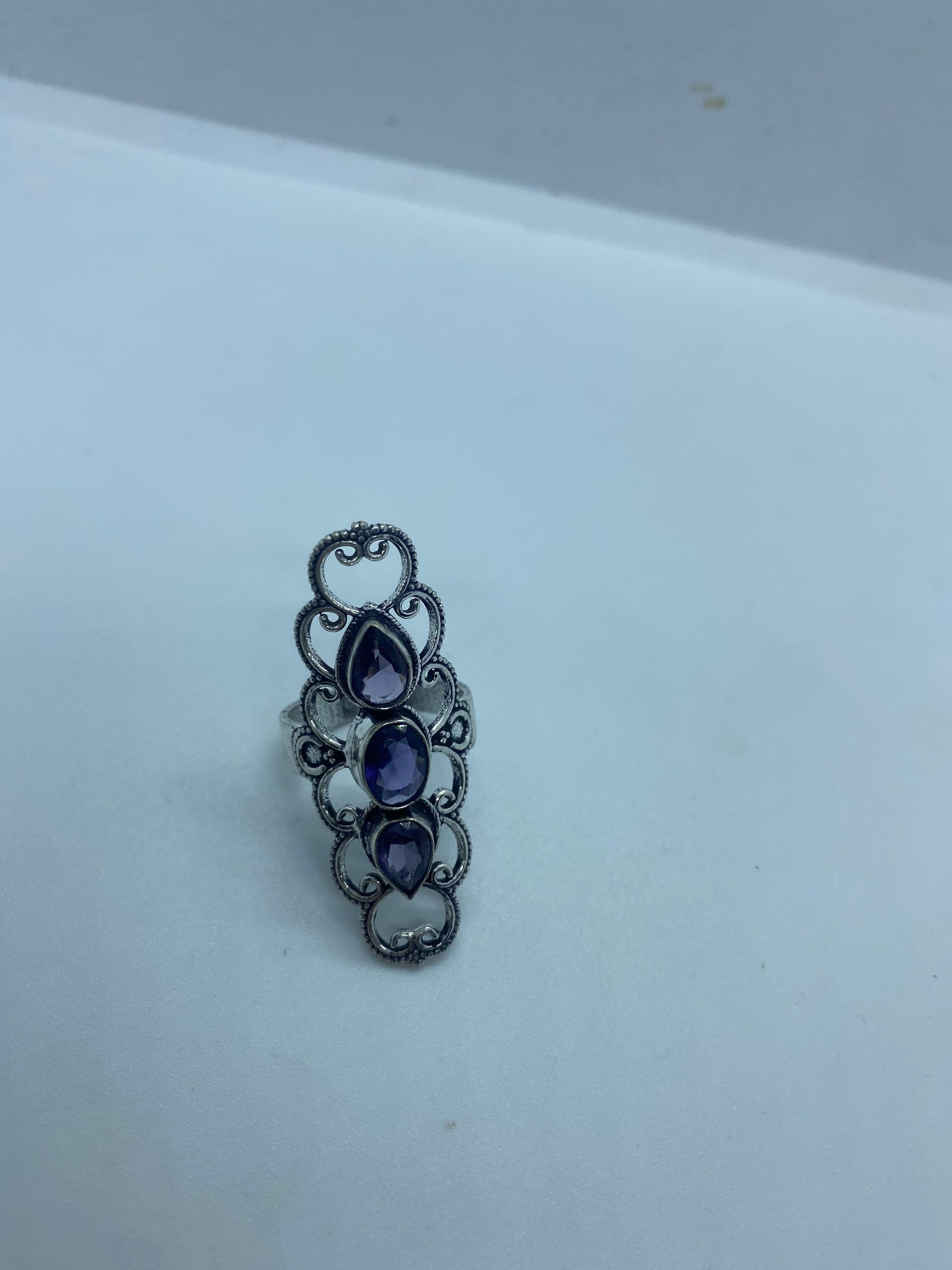 Vintage Genuine Purple Amethyst Cocktail Ring