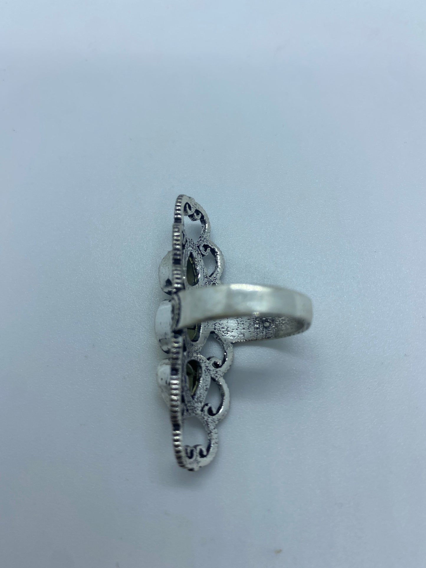 Vintage Genuine Citrine Silver Cocktail Ring