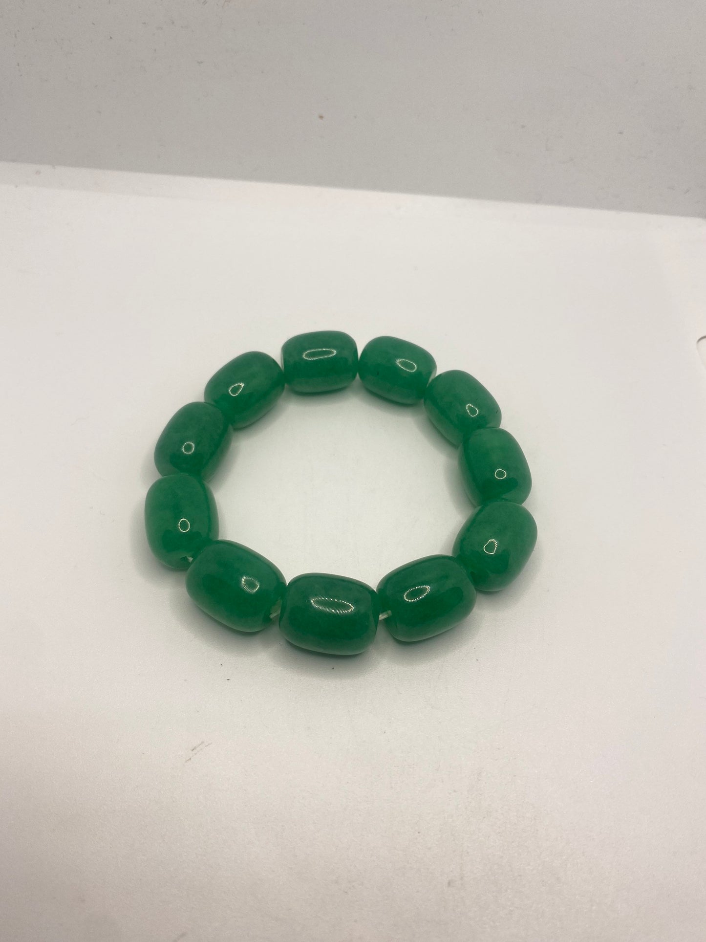 Vintage Fun Green Jade Lucky Stretch Bracelet