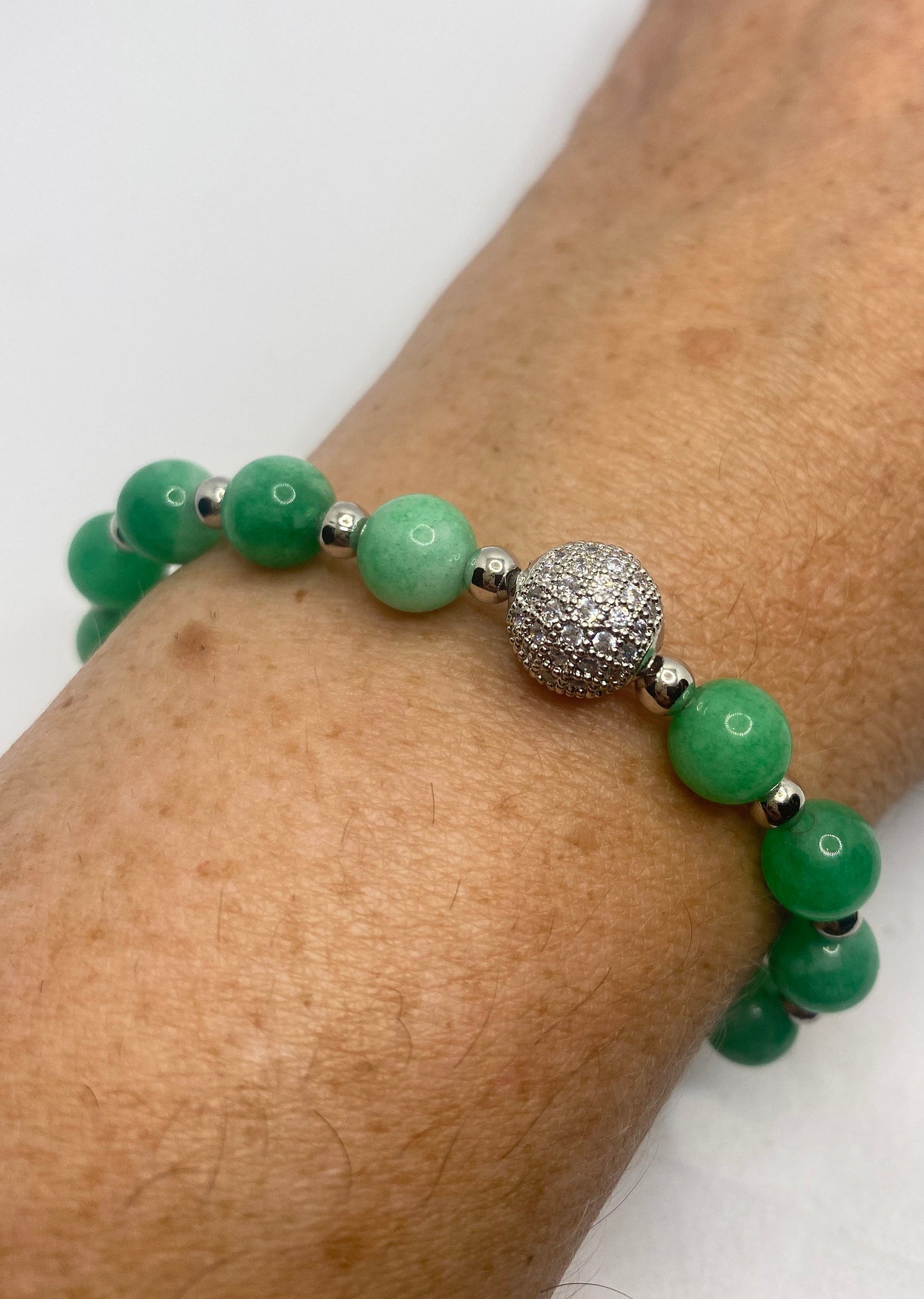 Vintage Fun Green Jade Lucky Stretch Bracelet