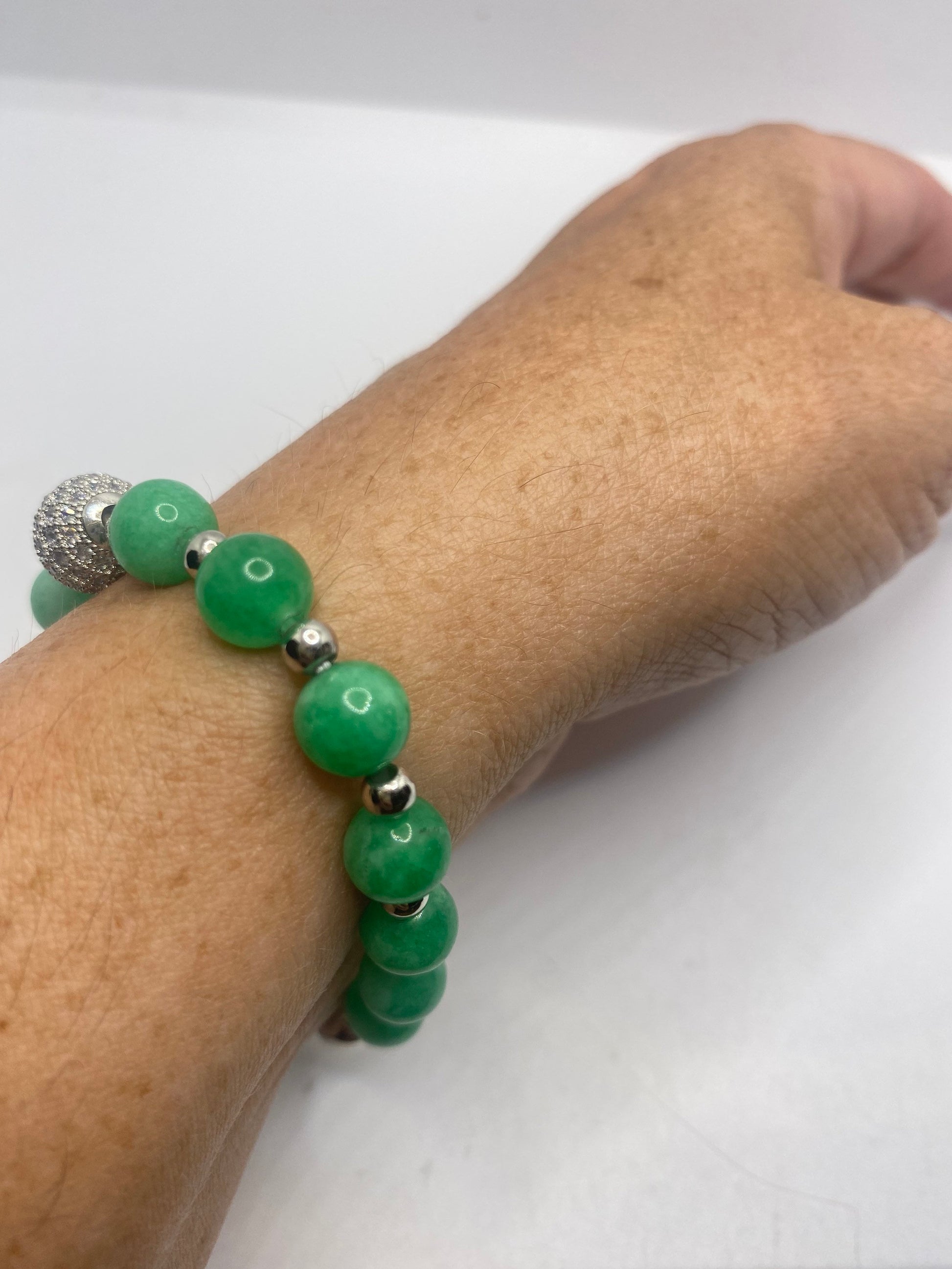 Vintage Fun Green Jade Lucky Stretch Bracelet