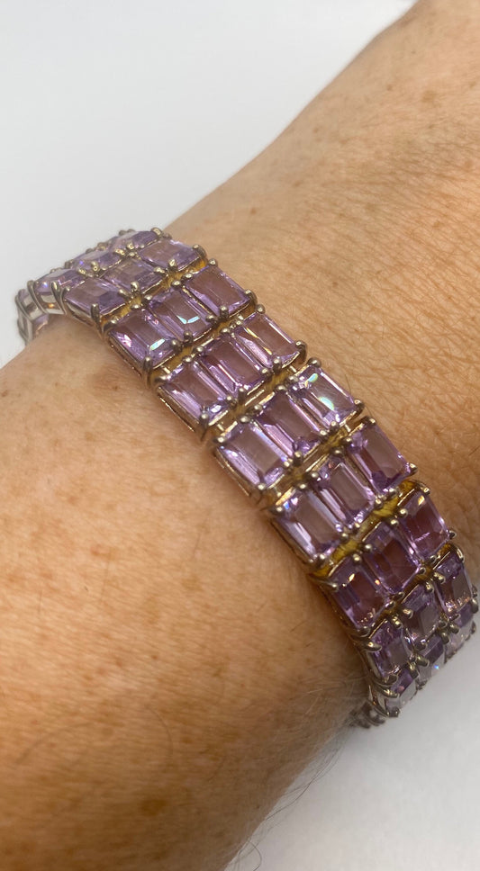 Vintage Purple Amethyst Bracelet in 925 Sterling Silver