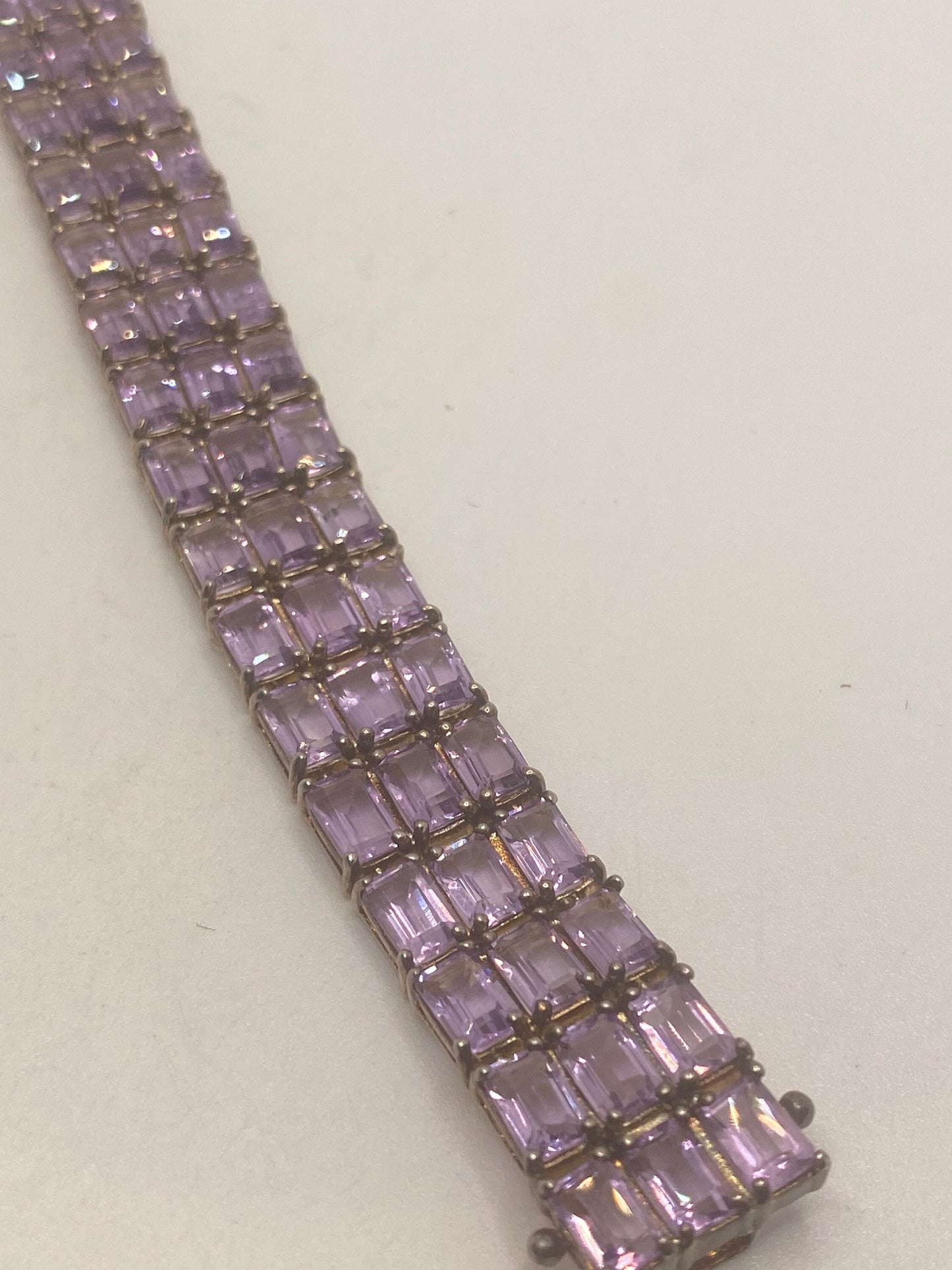 Vintage Purple Amethyst Bracelet in 925 Sterling Silver