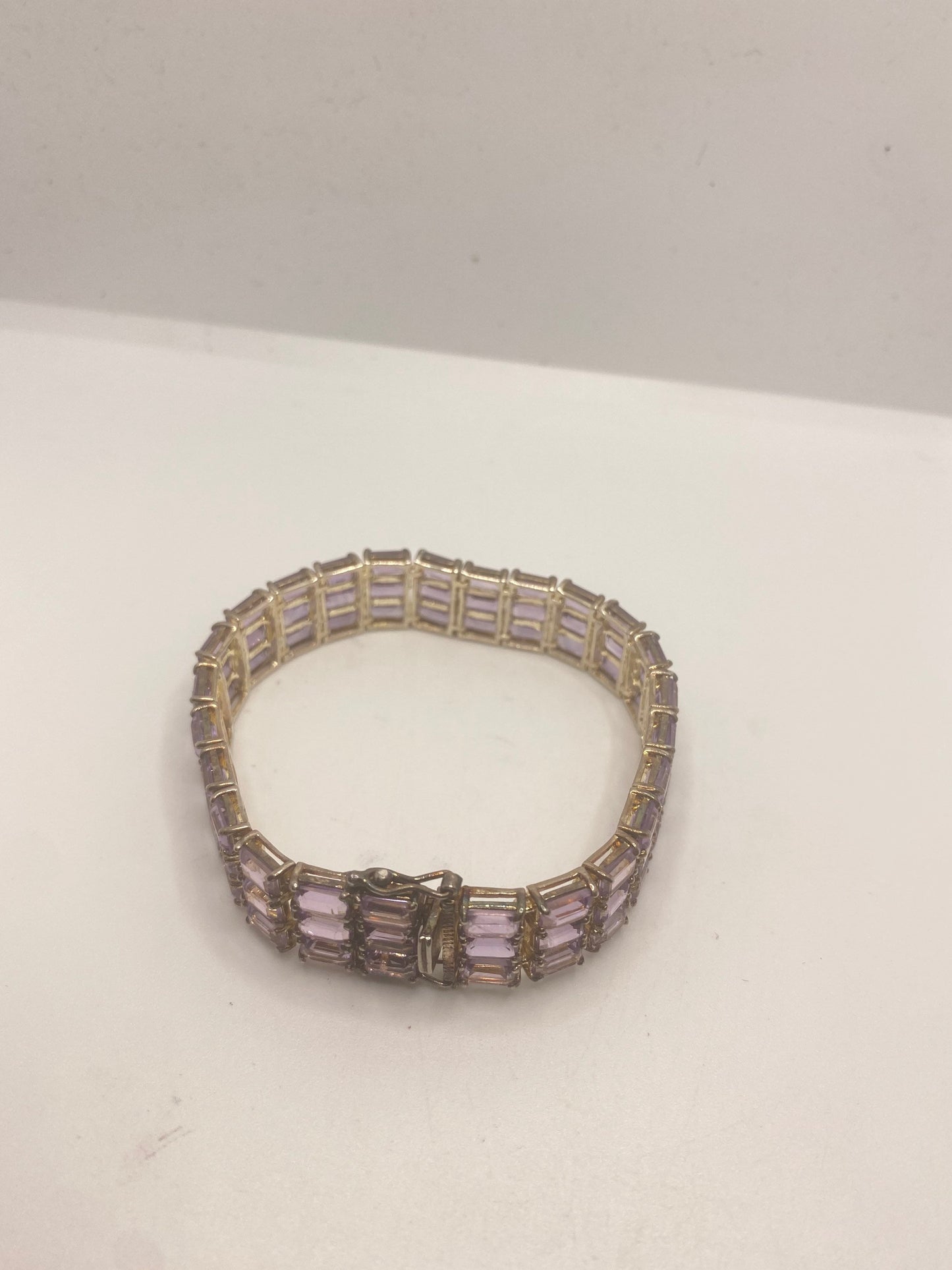 Vintage Purple Amethyst Bracelet in 925 Sterling Silver