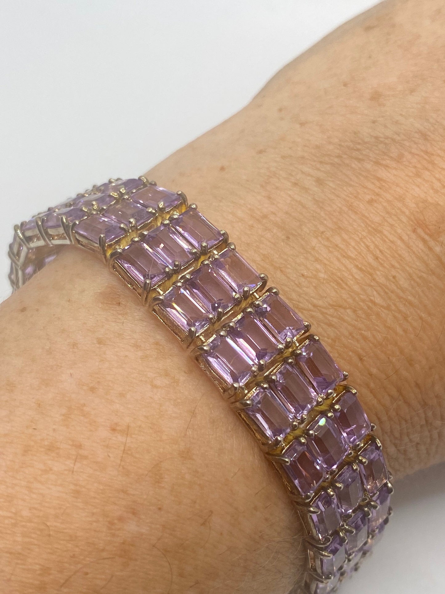 Vintage Purple Amethyst Bracelet in 925 Sterling Silver