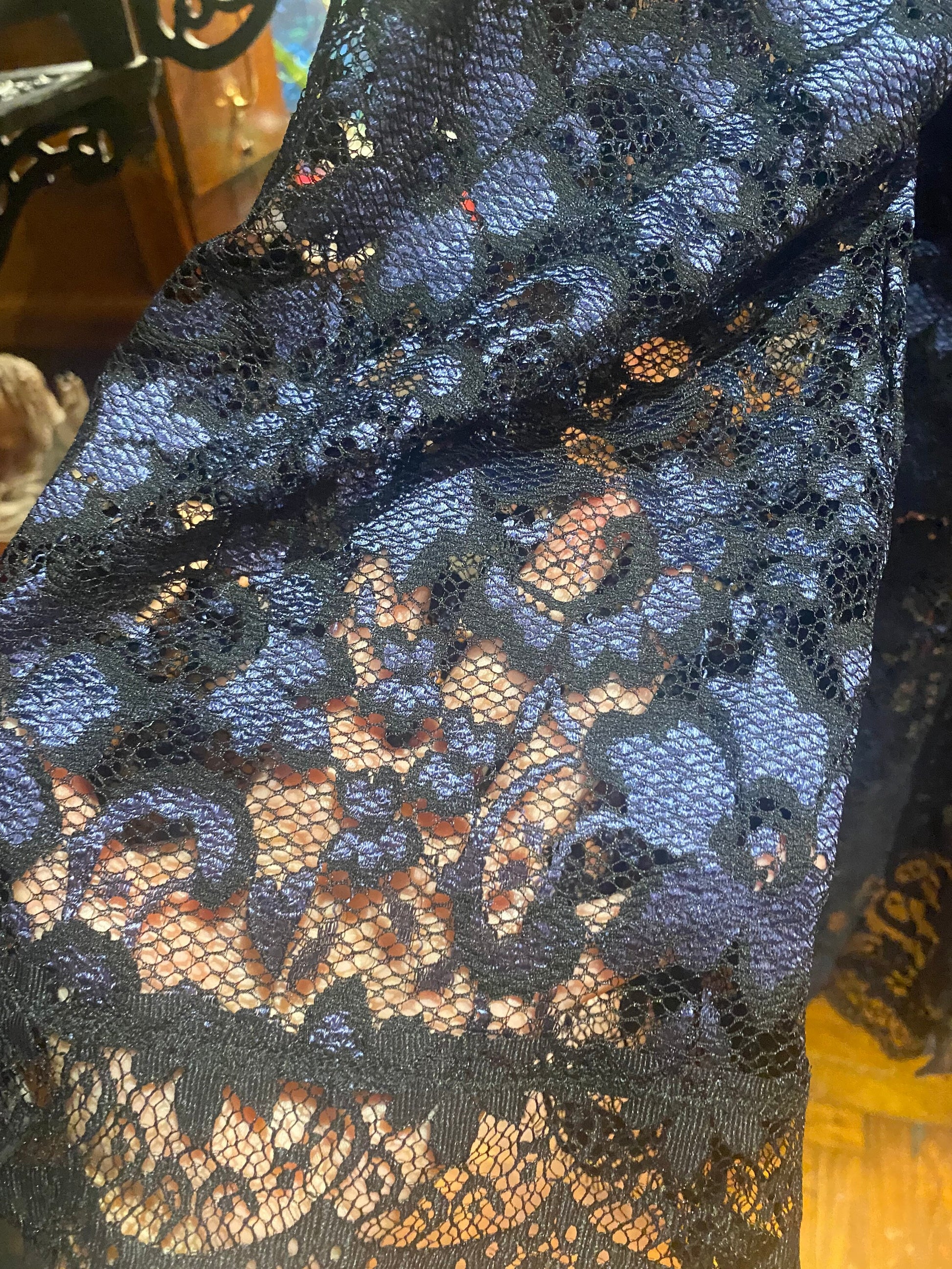 Vintage Style Navy Blue Embroidered kimono jacket