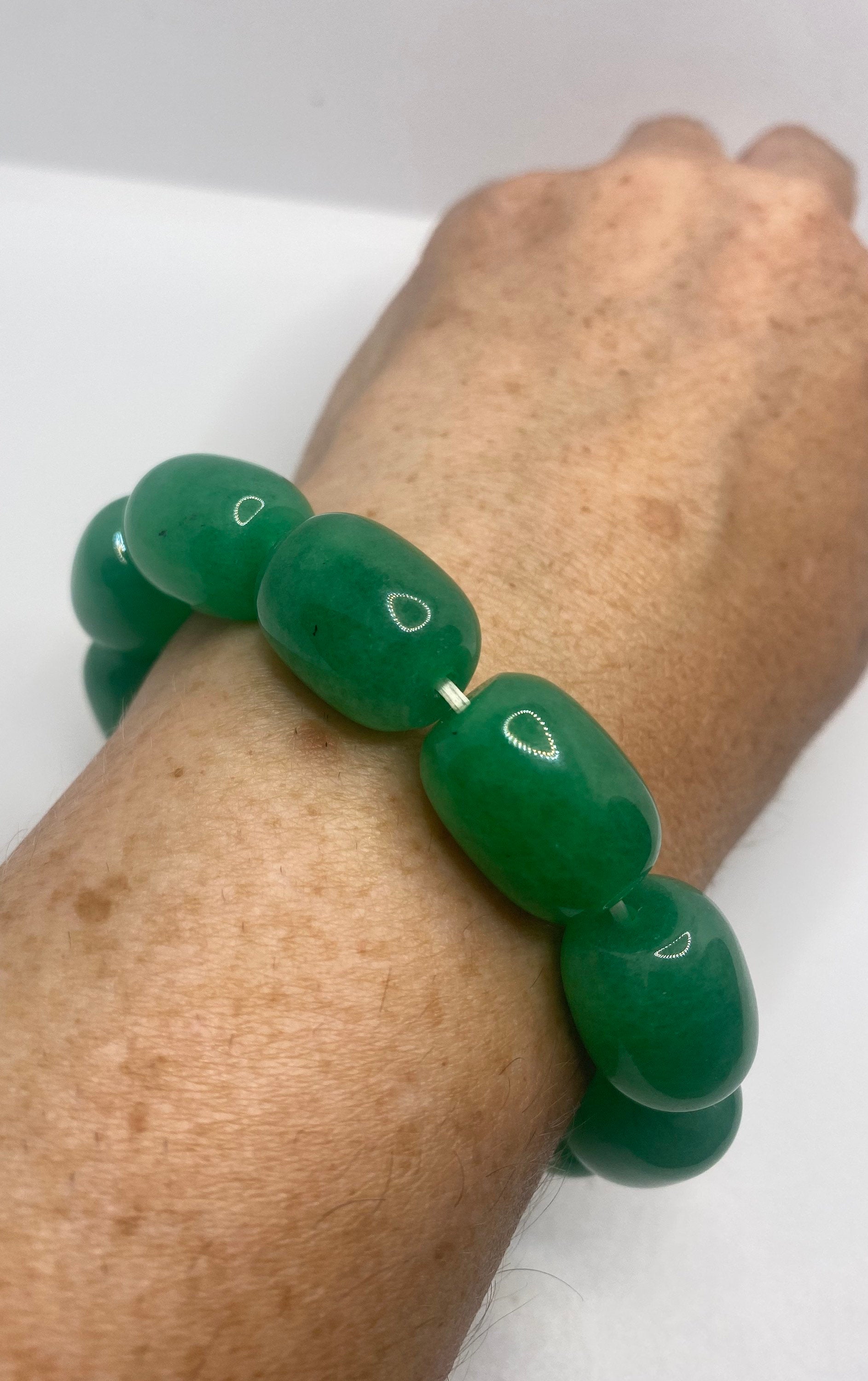 Vintage Fun Green Jade Lucky Stretch Bracelet