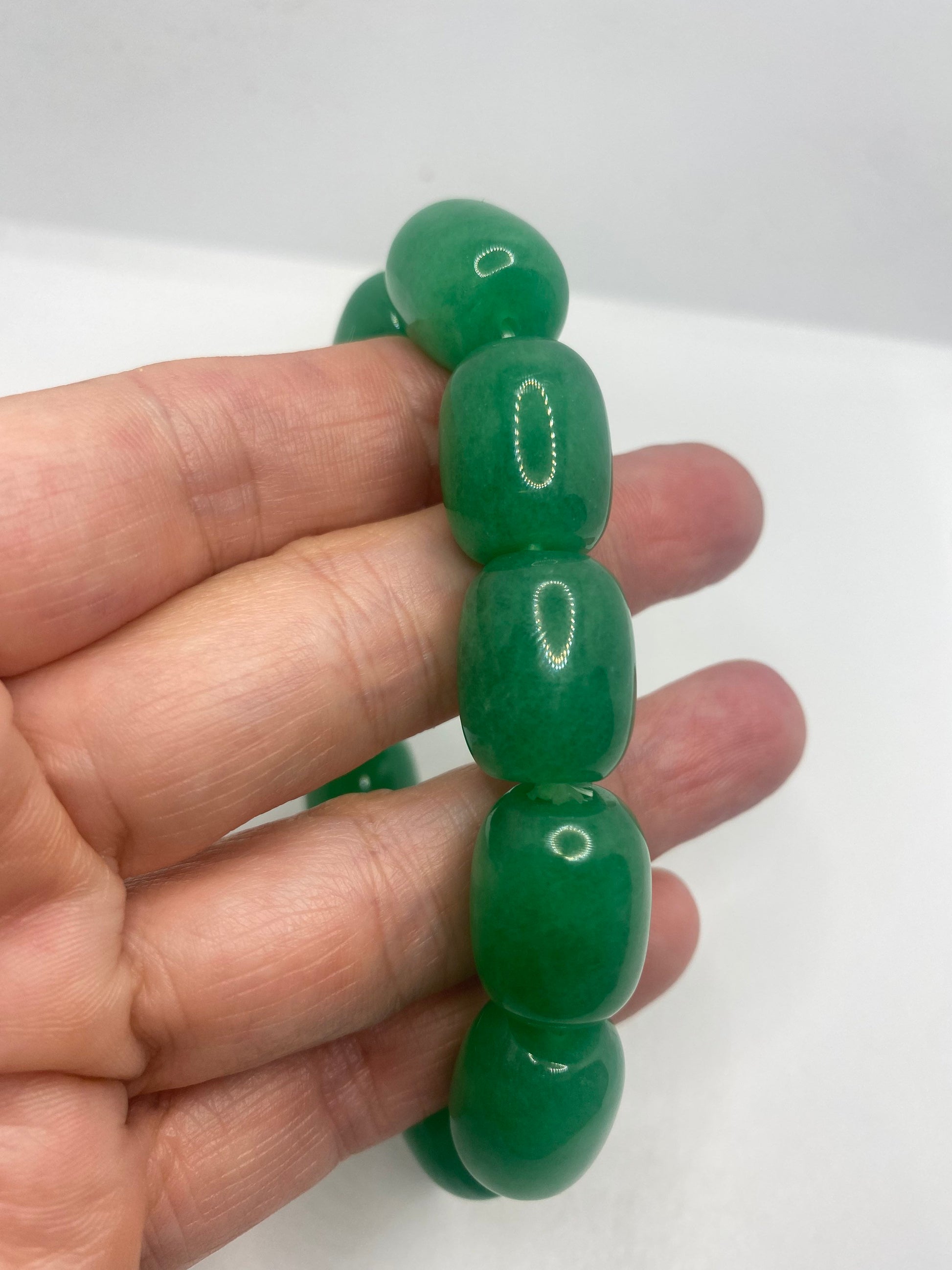 Vintage Fun Green Jade Lucky Stretch Bracelet