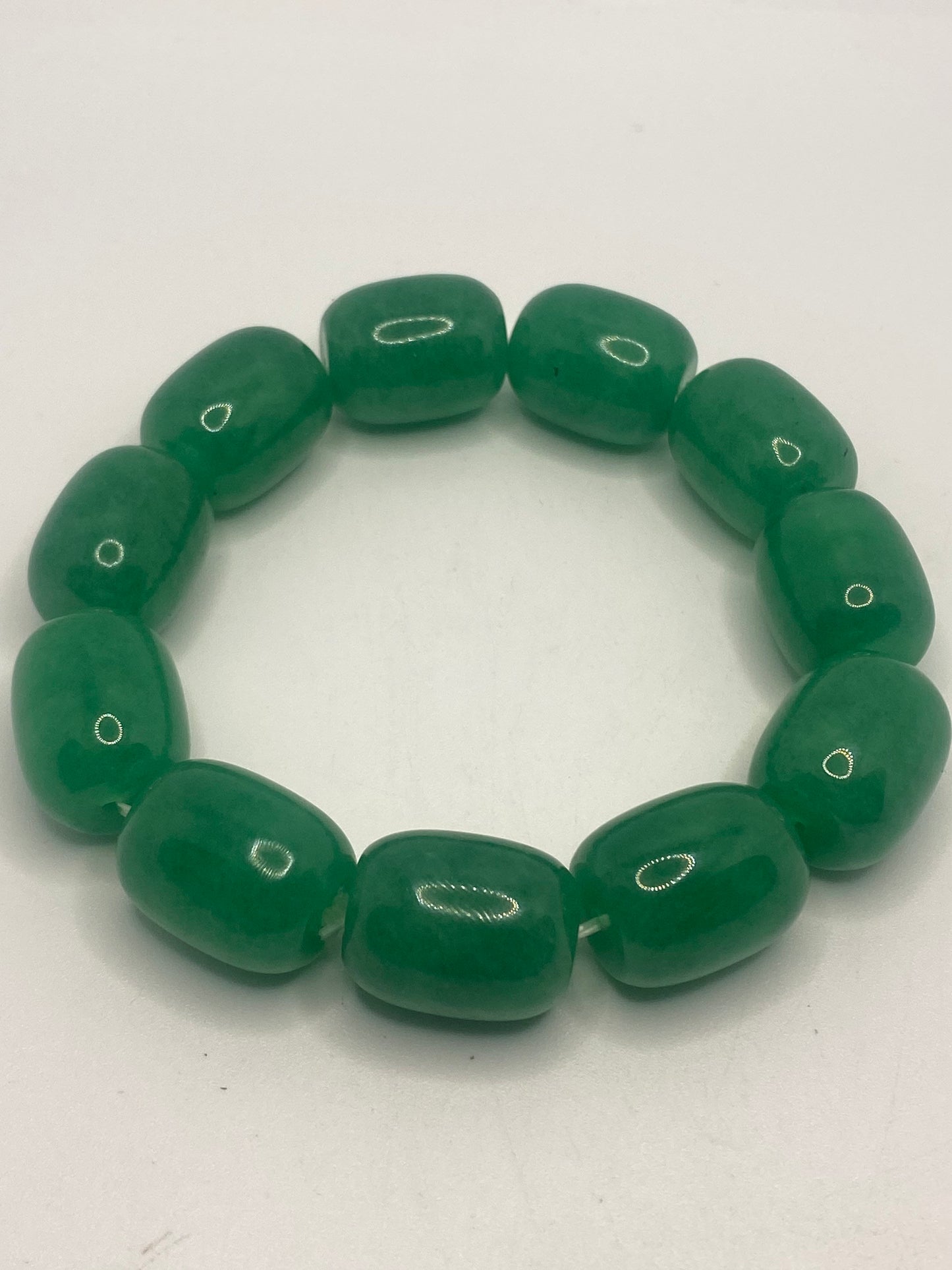 Vintage Fun Green Jade Lucky Stretch Bracelet