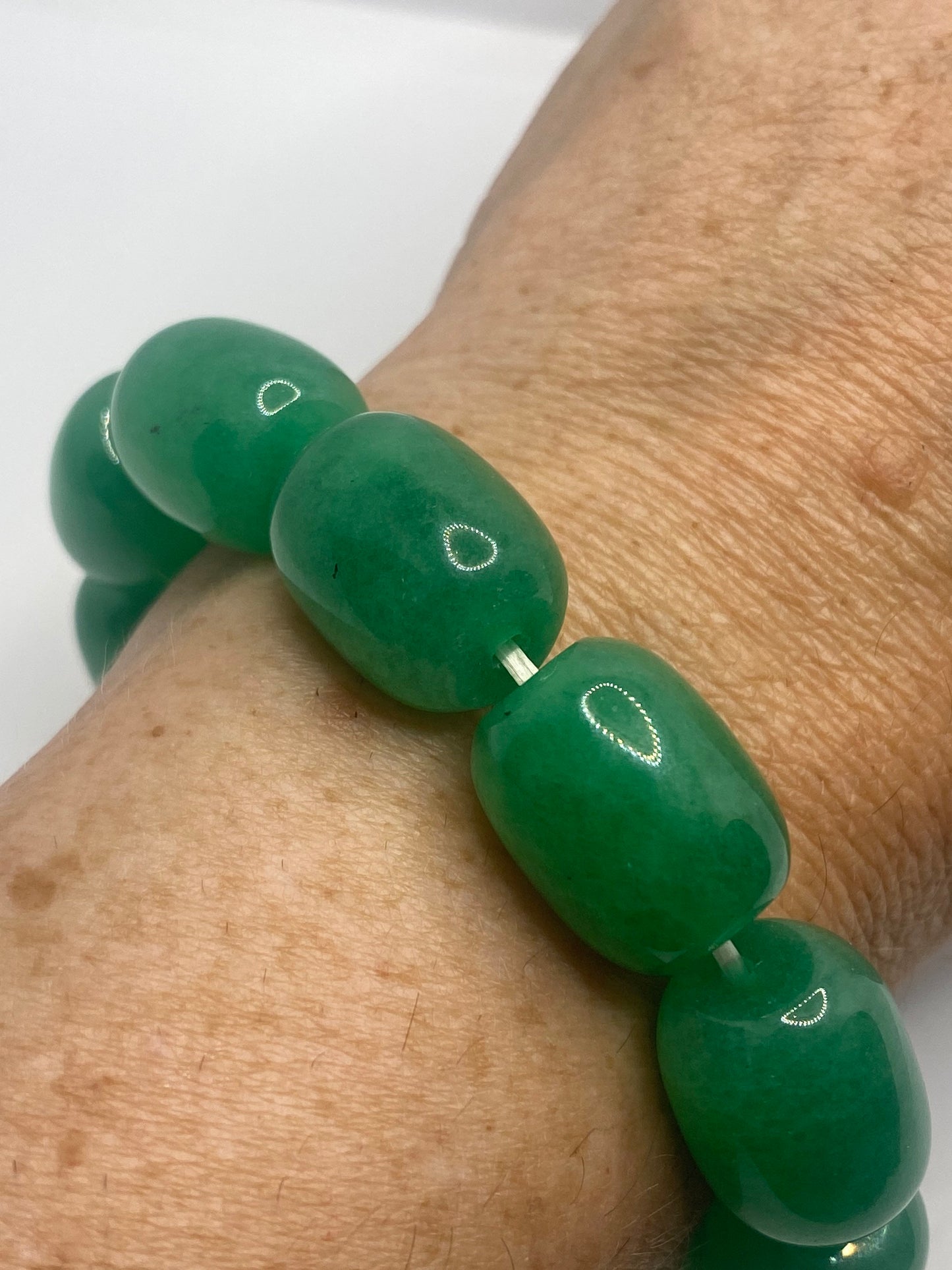 Vintage Fun Green Jade Lucky Stretch Bracelet