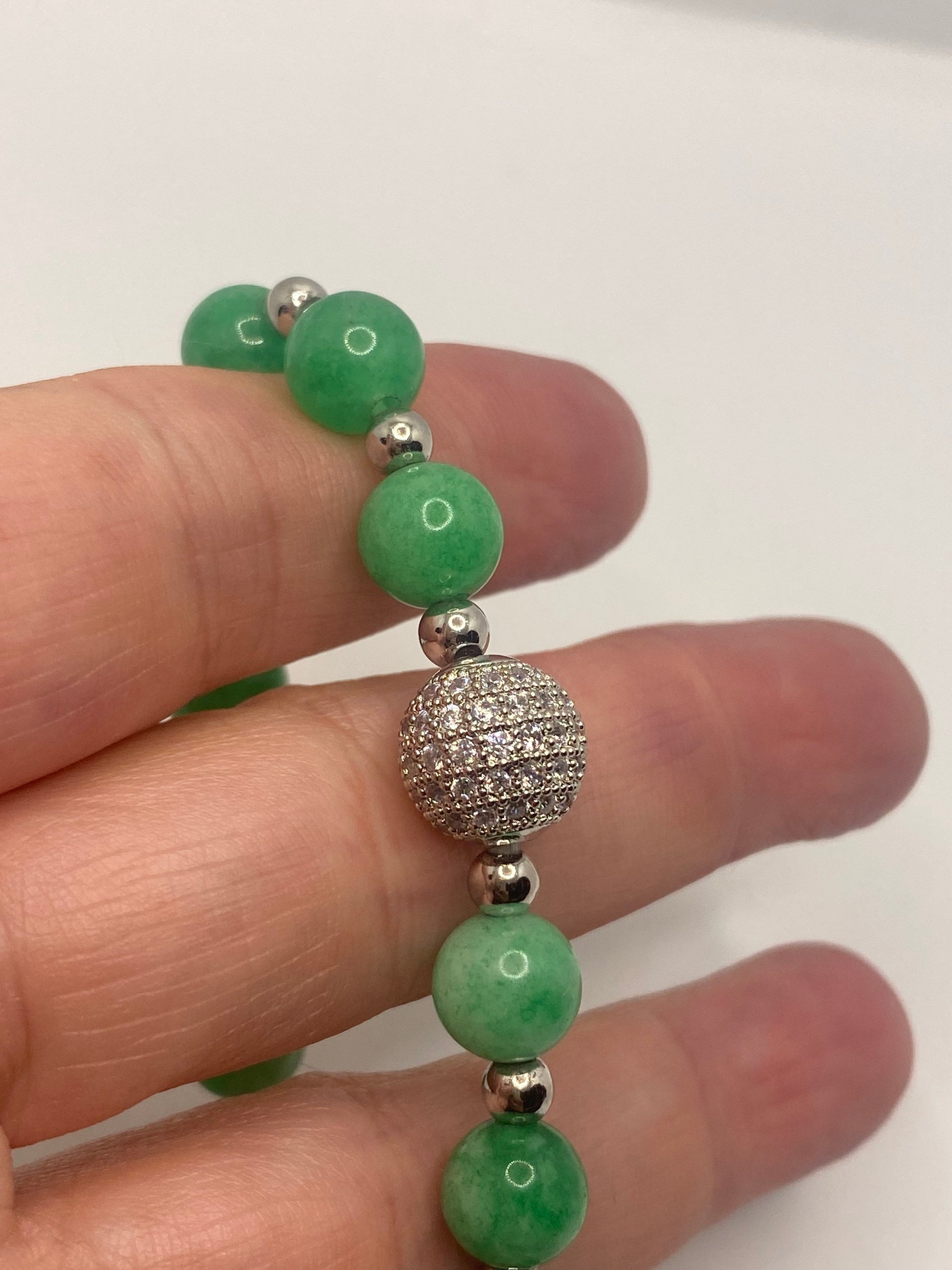 Vintage Fun Green Jade Lucky Stretch Bracelet