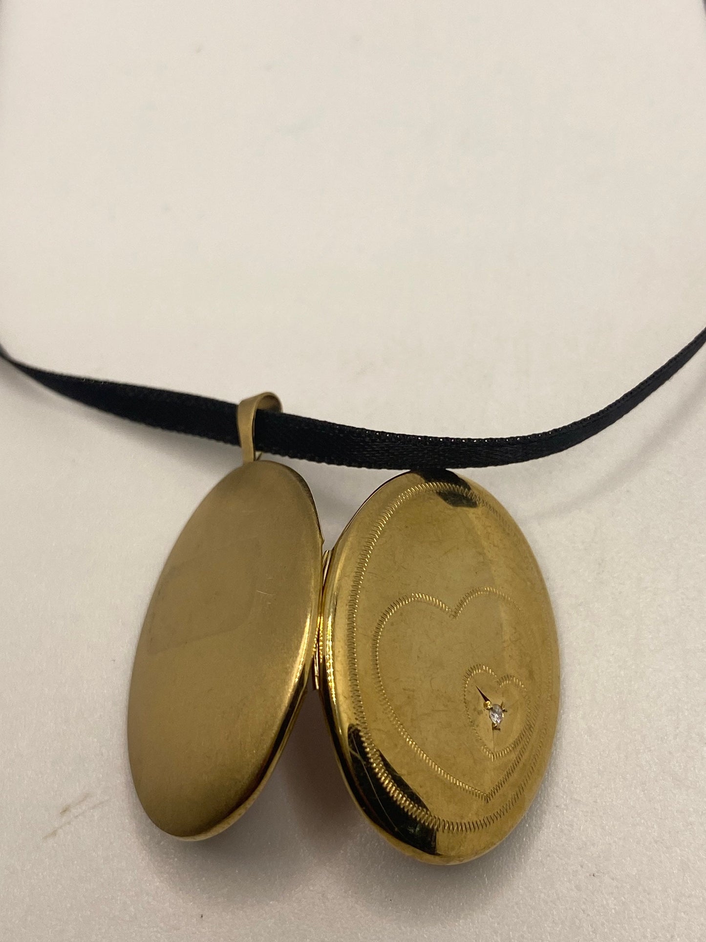 Vintage Locket Choker Gold Filled Necklace