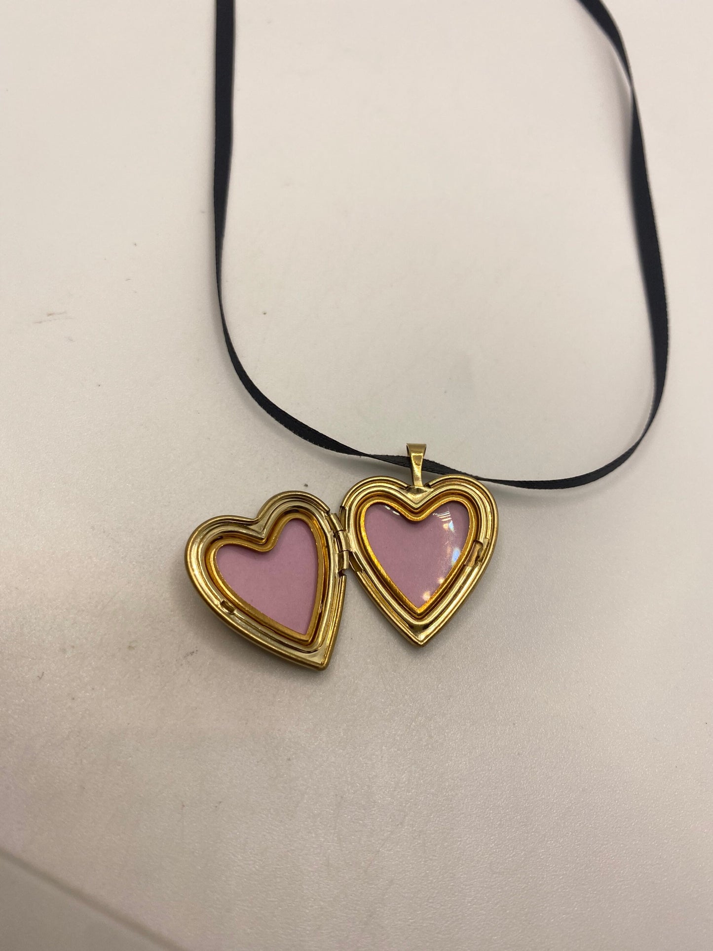 Vintage Heart Locket Choker Gold Filled MOM Necklace