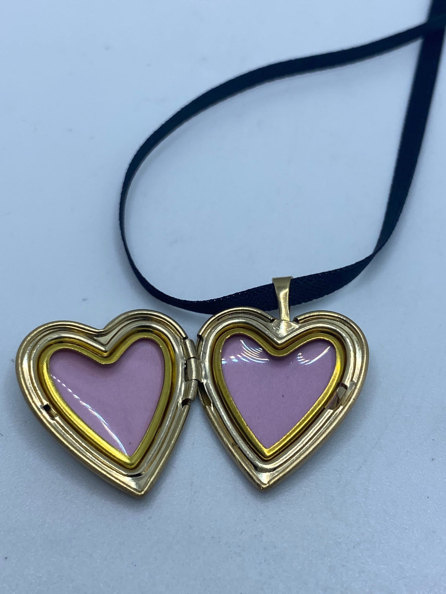 Vintage Heart Locket Choker Gold Filled MOM Necklace