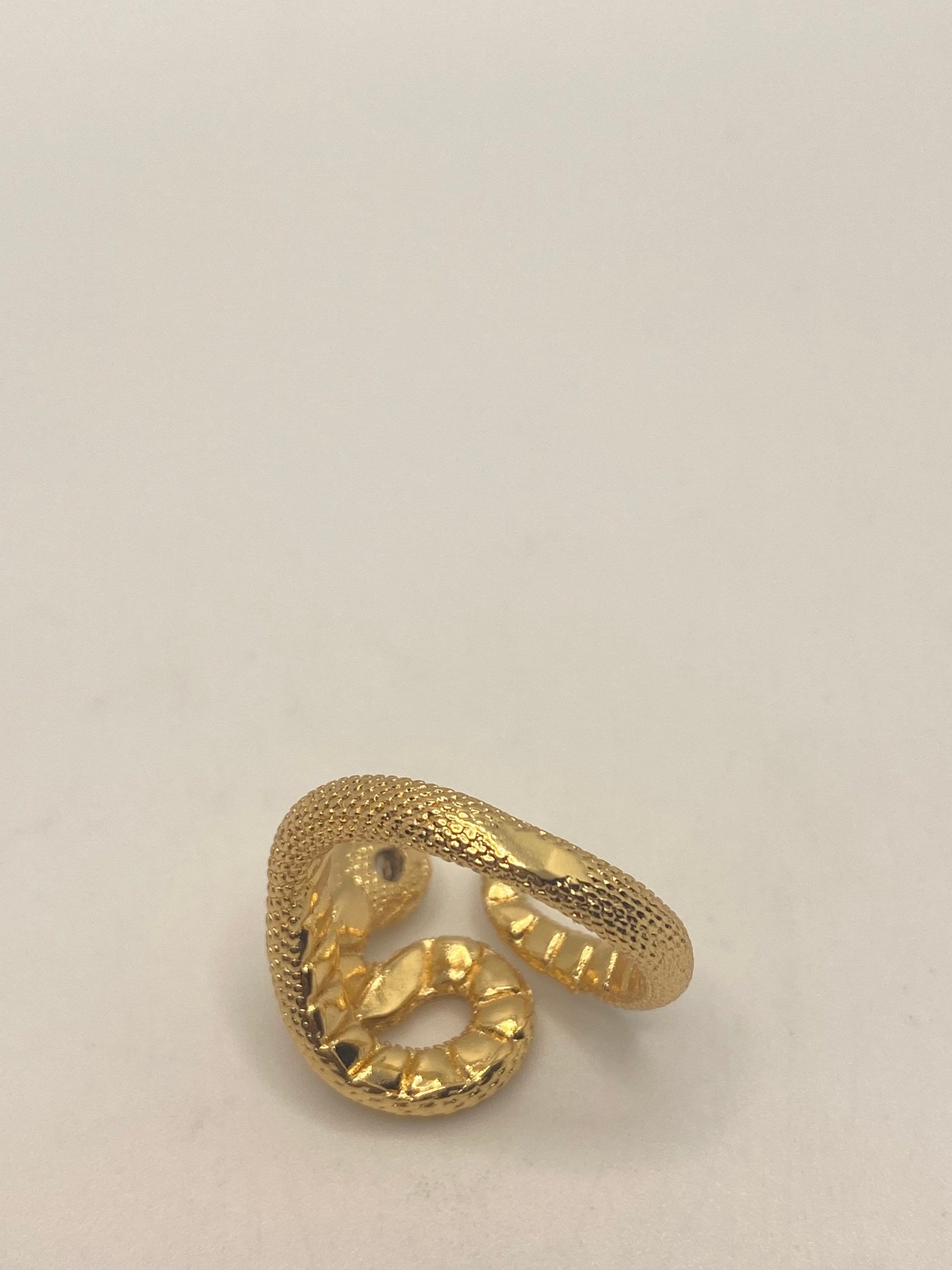 Vintage Snake Ring Gold Filled Crystal Cocktail Ring