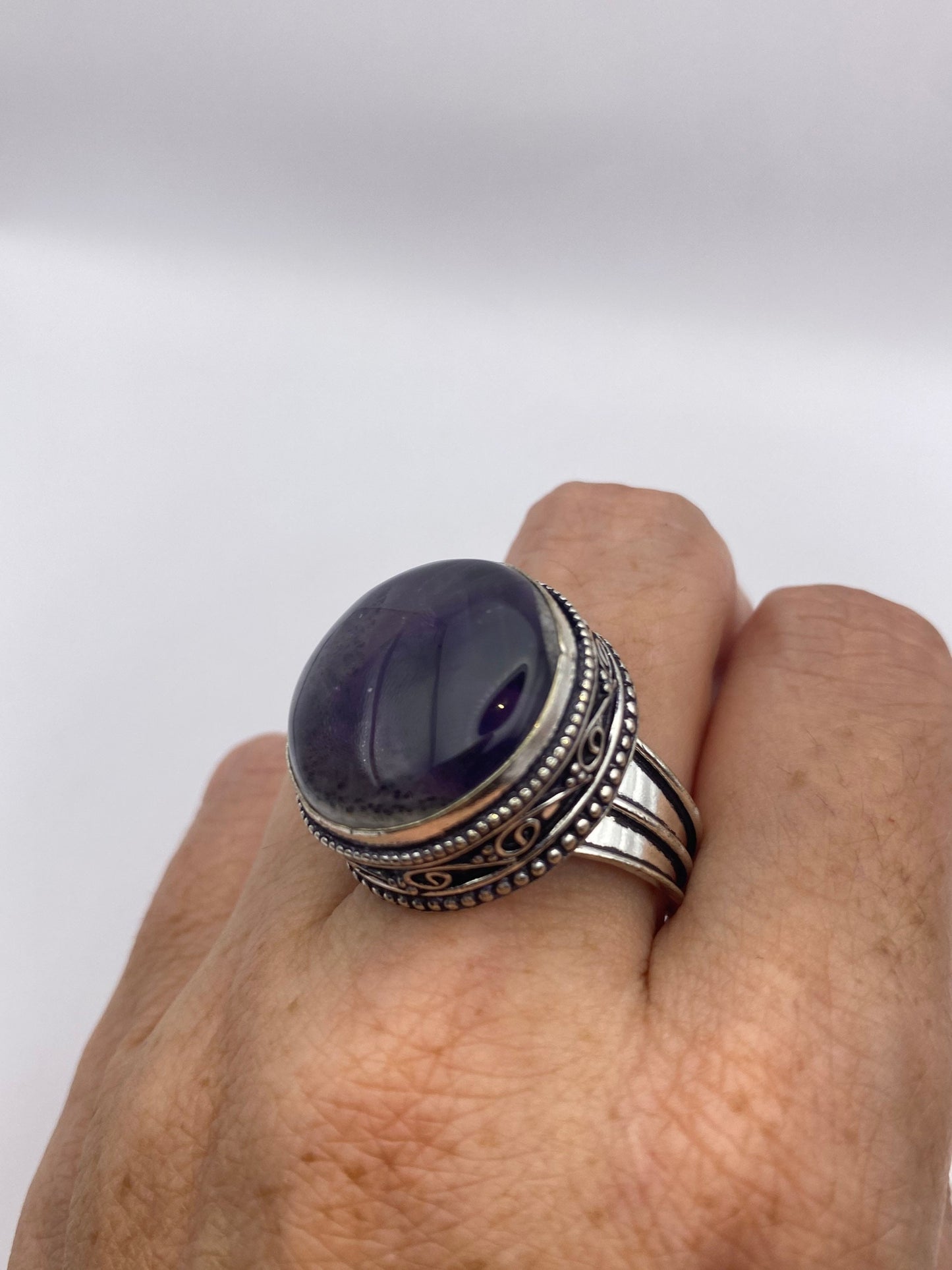 Vintage Purple Amethyst Cocktail Ring