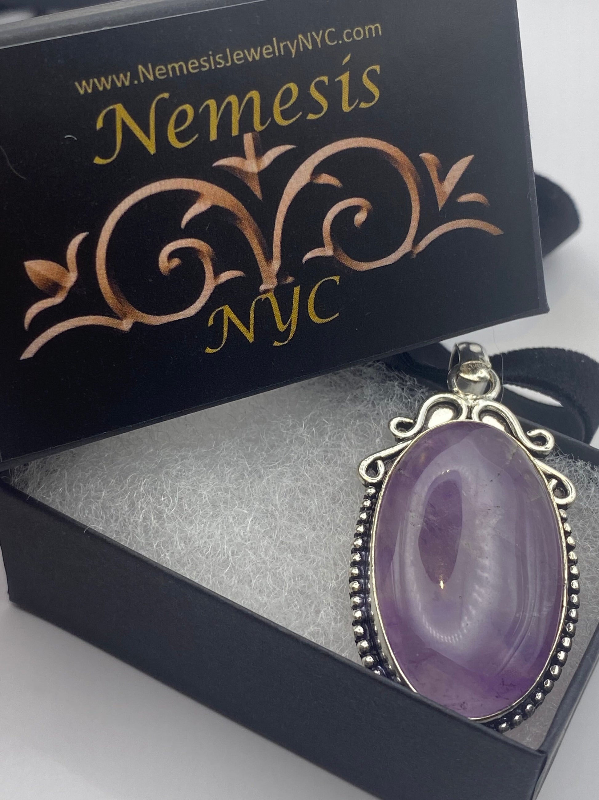 Vintage Amethyst Choker Necklace Bohemian Cabochon Purple Genuine