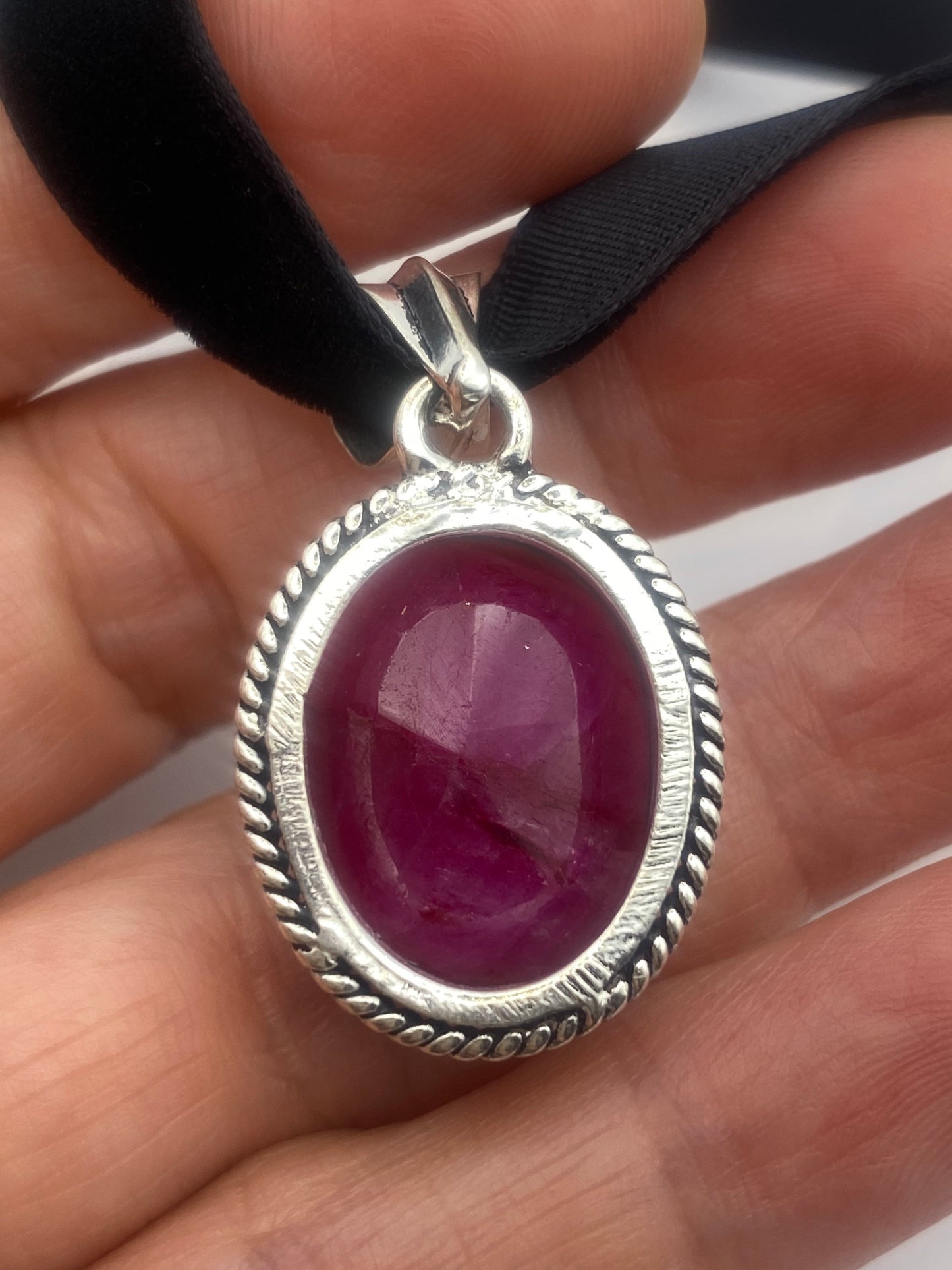 Vintage Antique Pink Raw Ruby Choker Necklace