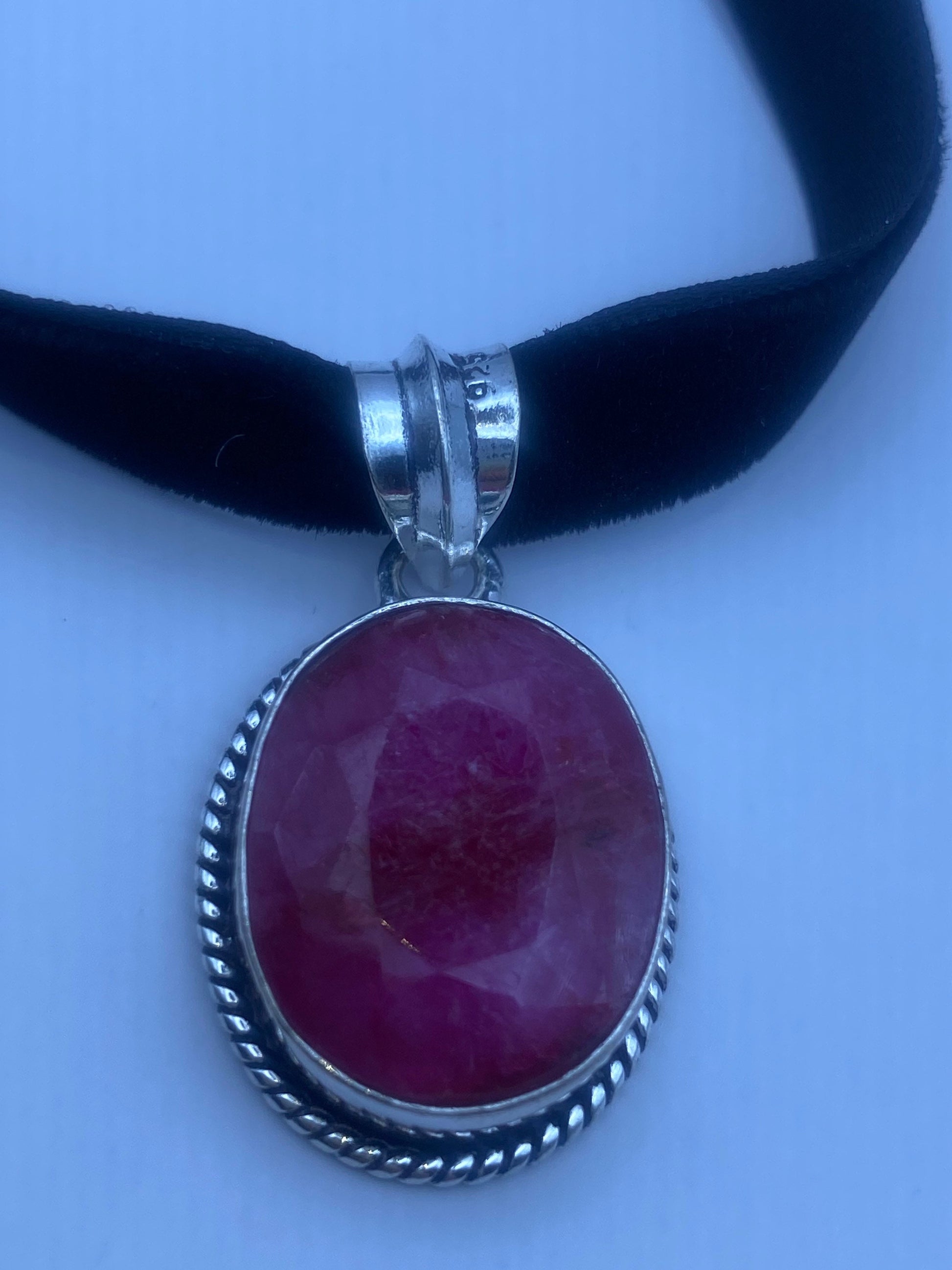 Vintage Antique Pink Raw Ruby Choker Necklace