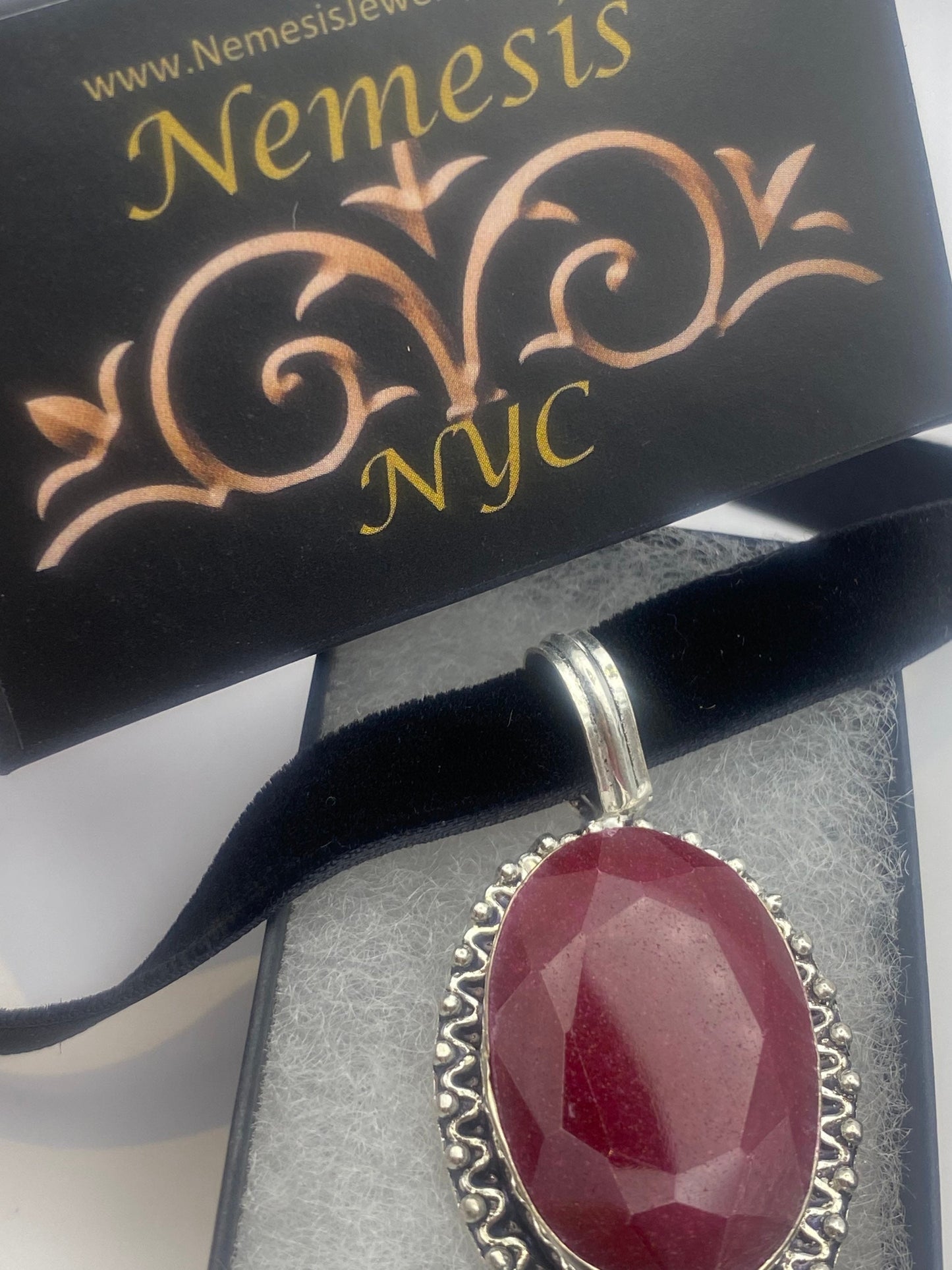 Vintage Antique Pink Raw Ruby Choker Necklace