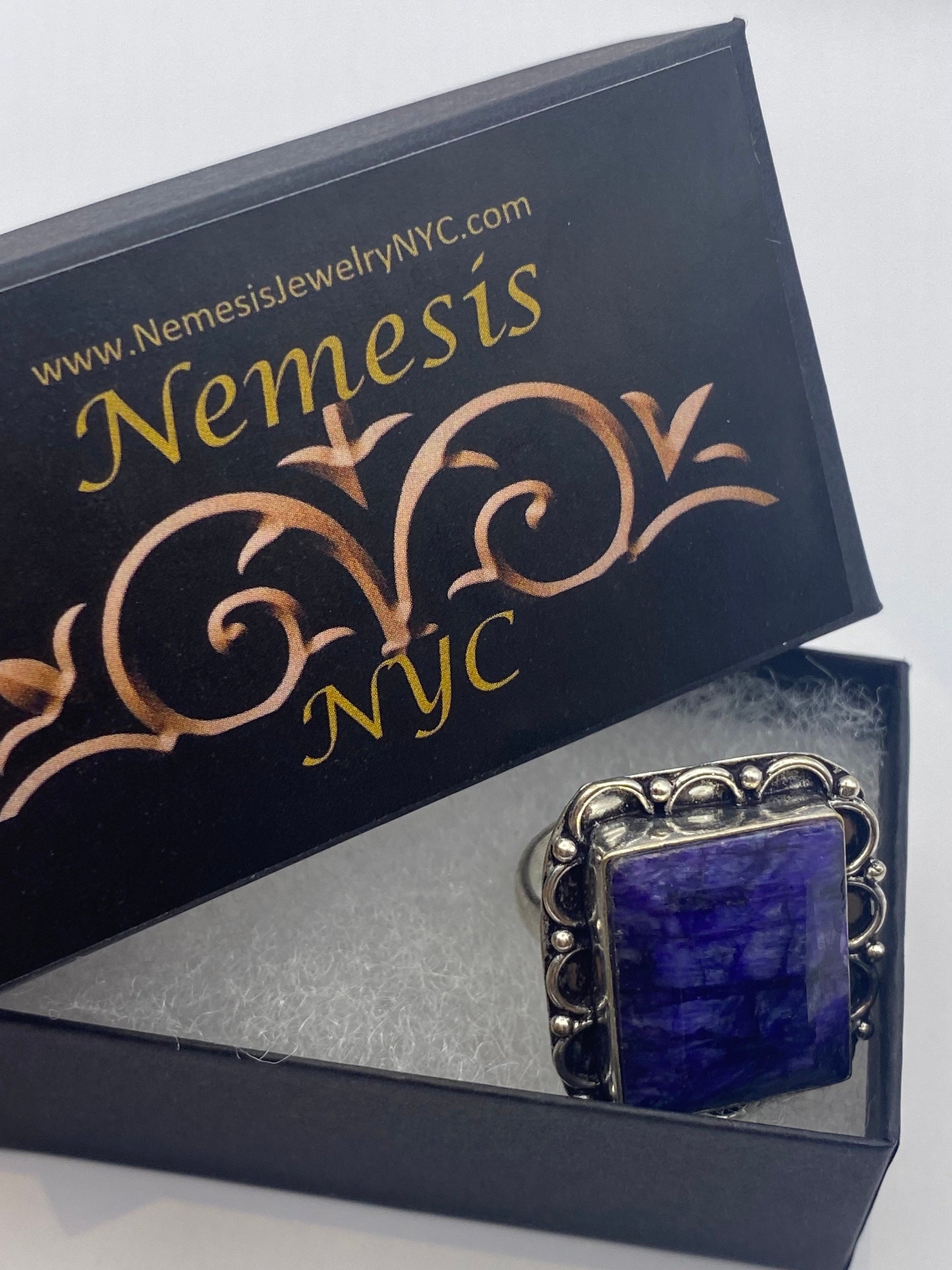 Vintage Blue Raw Sapphire Ring Boho Statement