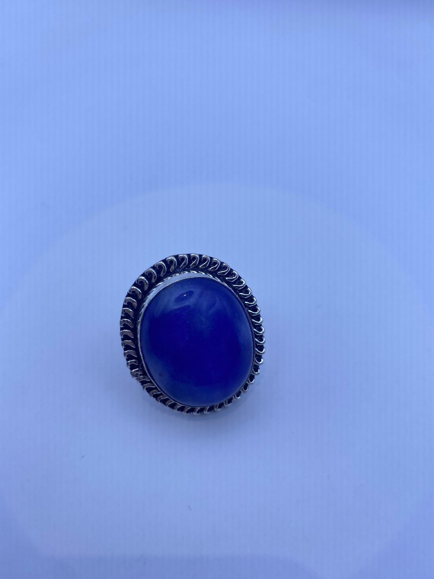 Vintage Blue Raw Sapphire Ring Boho Statement