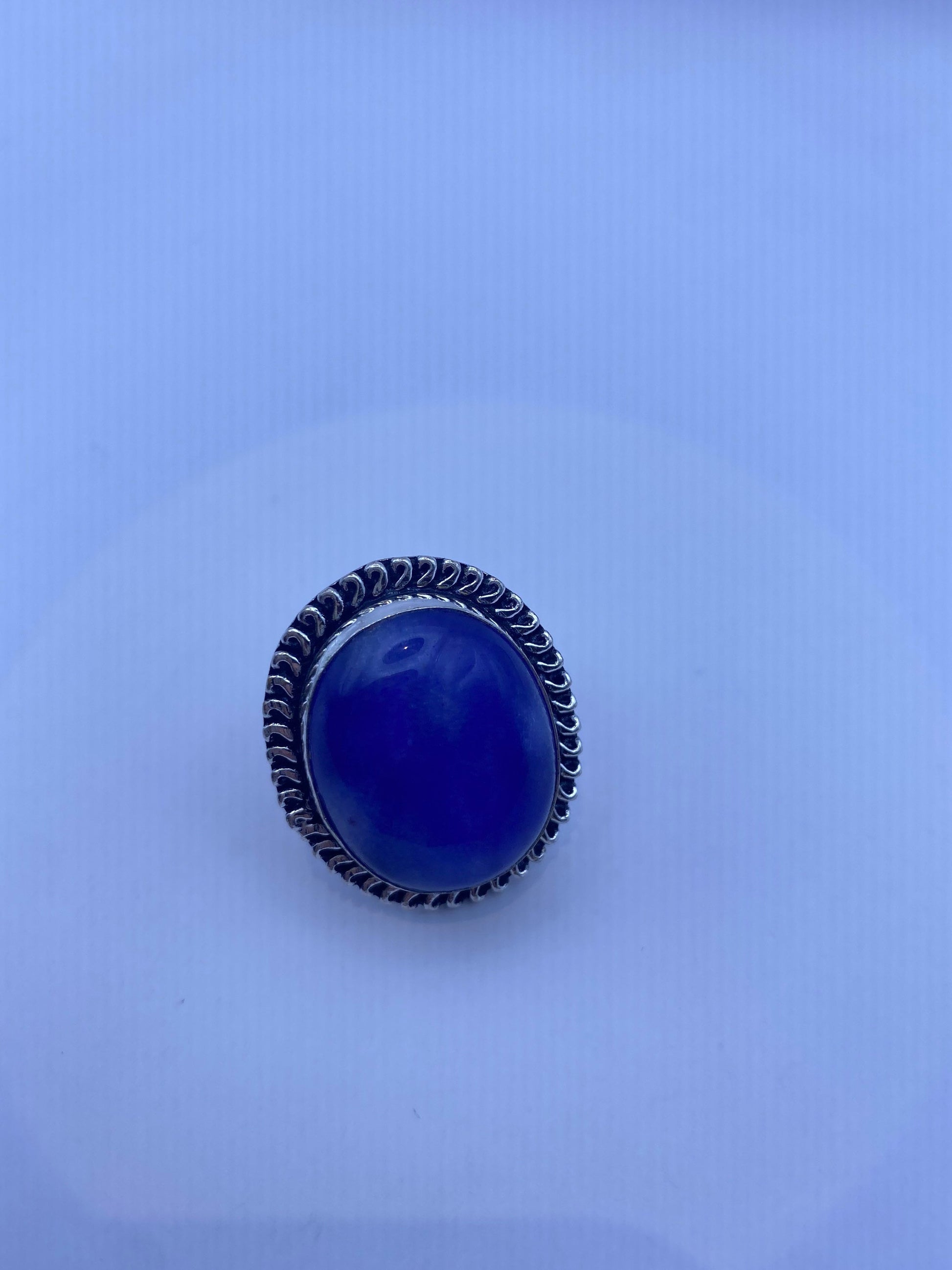 Vintage Blue Raw Sapphire Ring Boho Statement