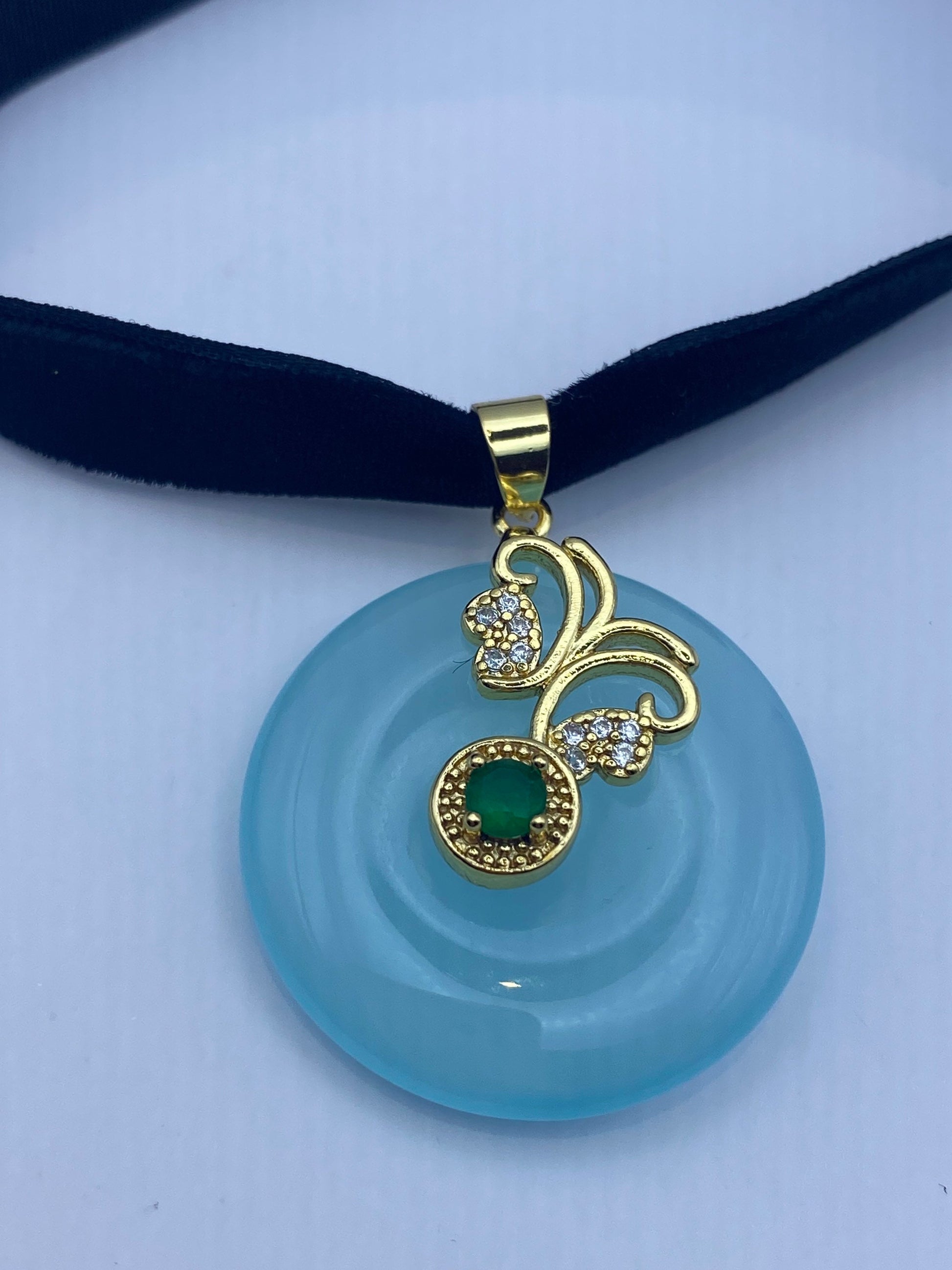 Vintage Aqua Chalcedony Choker Necklace