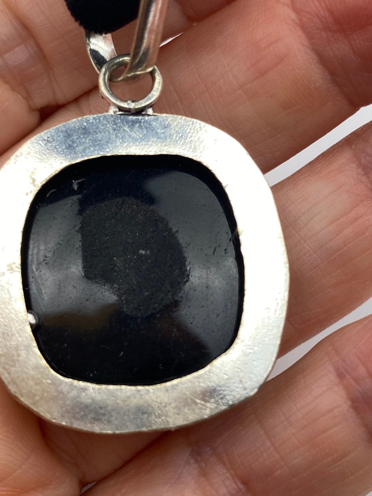 Vintage Black Onyx Choker Pendant Necklace
