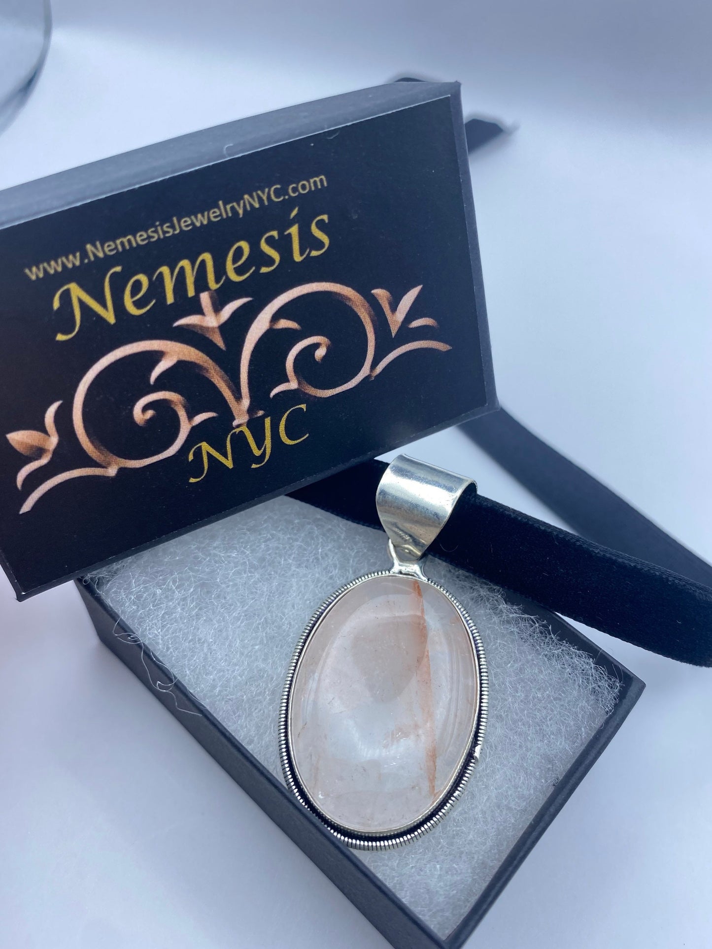 Vintage Rose Quartz Choker Pendant