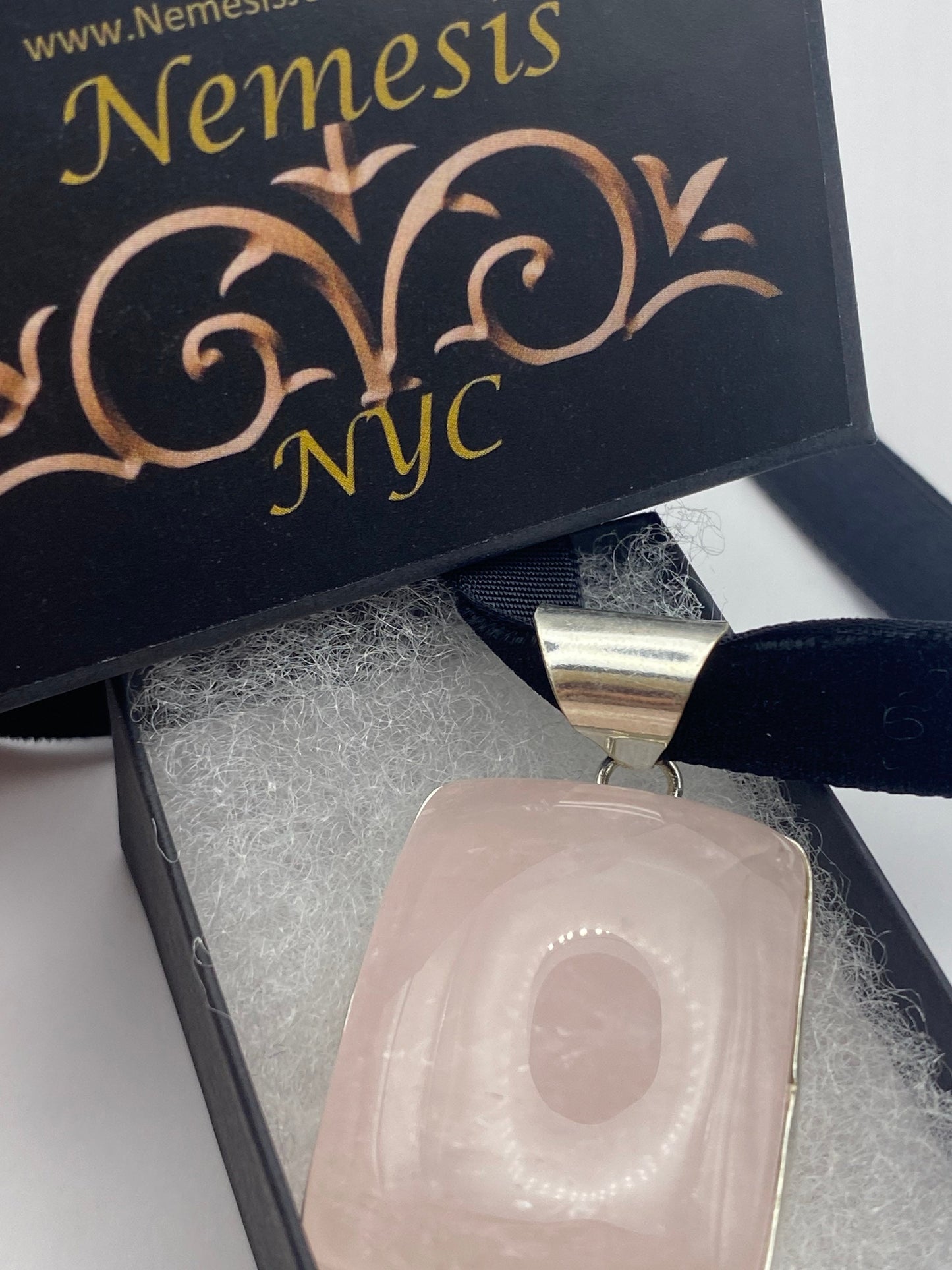 Vintage Rose Quartz Choker Pendant