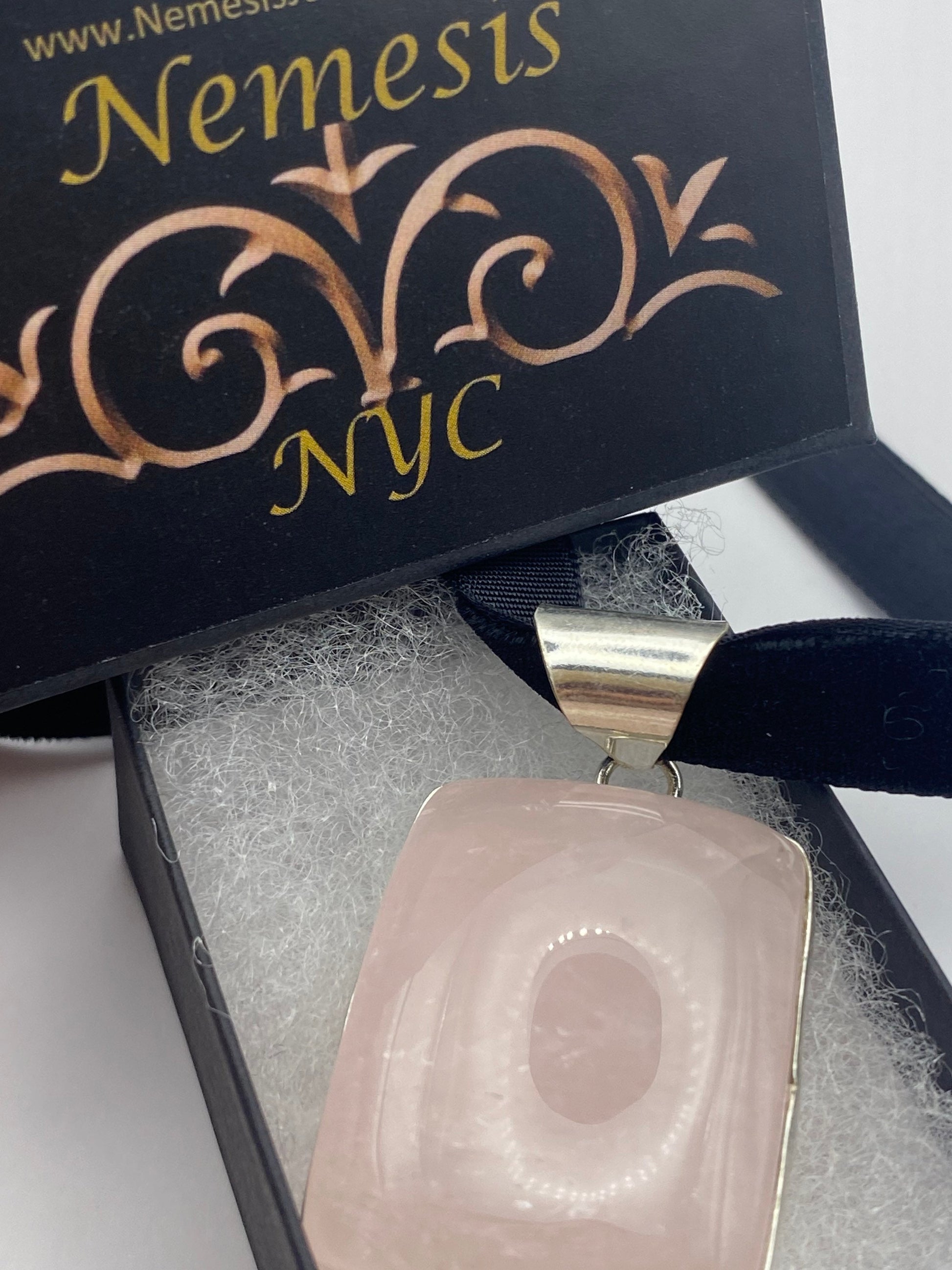 Vintage Rose Quartz Choker Pendant