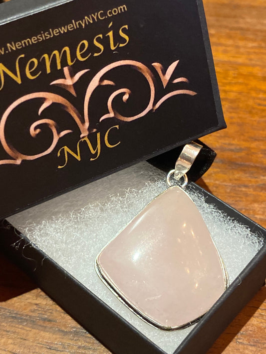 Vintage Rose Quartz Choker Pendant