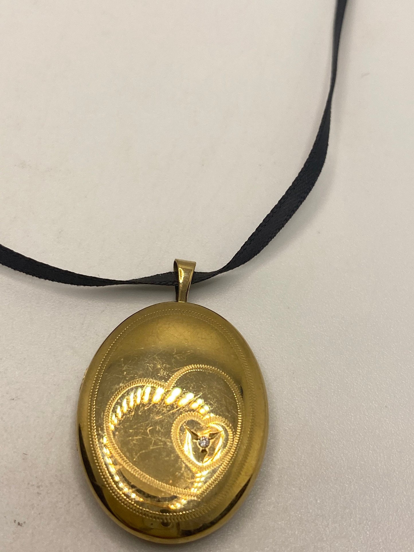 Vintage Locket Choker Gold Filled Necklace