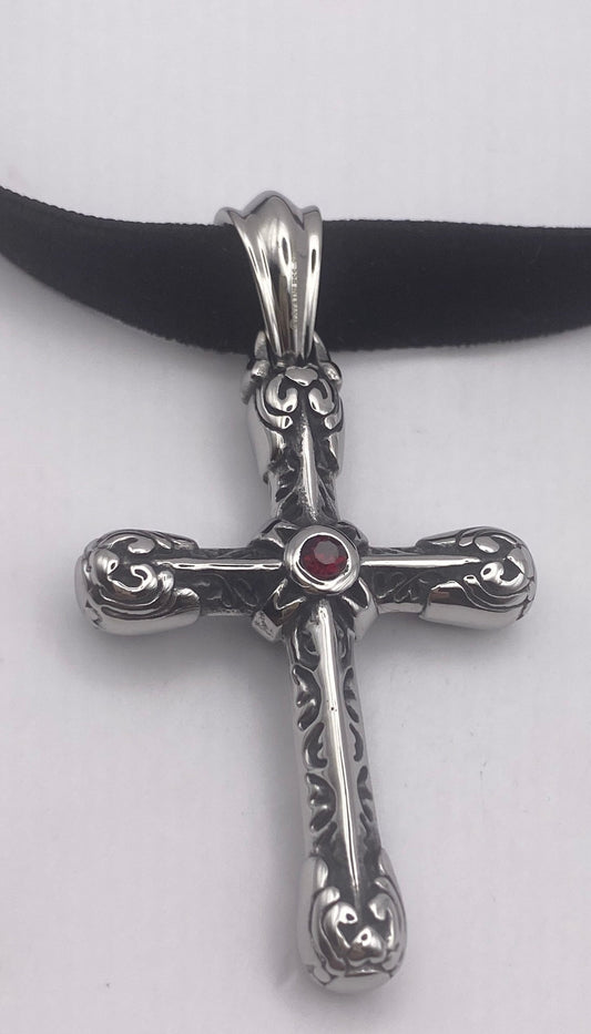 vintage Celtic Silver Stainless Steel Cross pendant necklace
