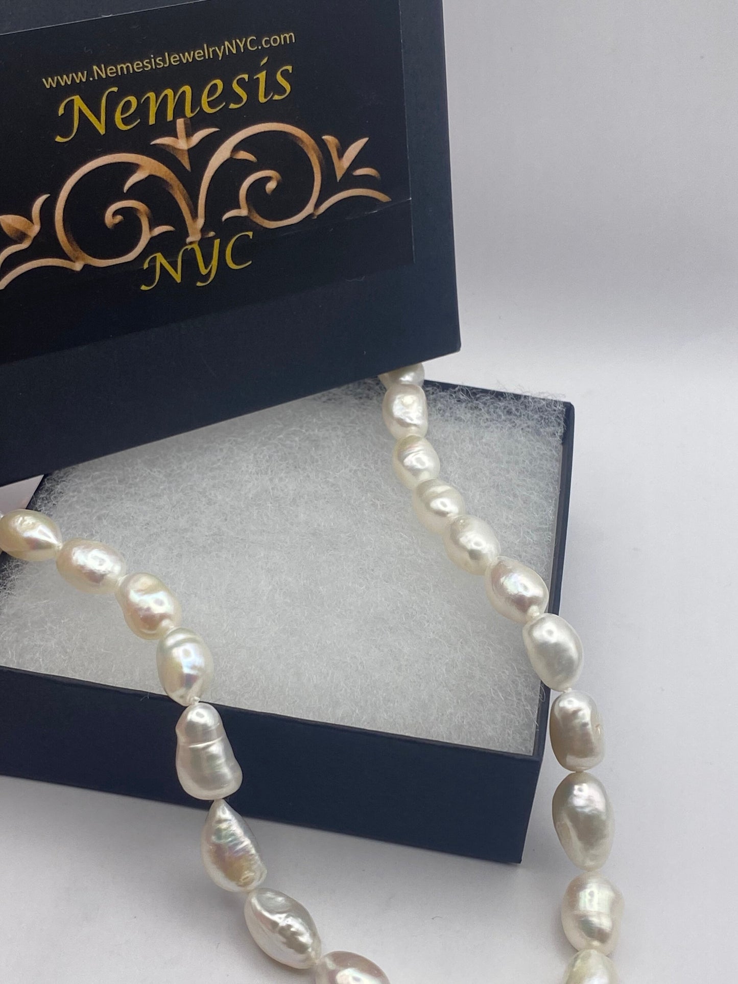 Vintage Hand Knotted White Pearl 16 inch Necklace