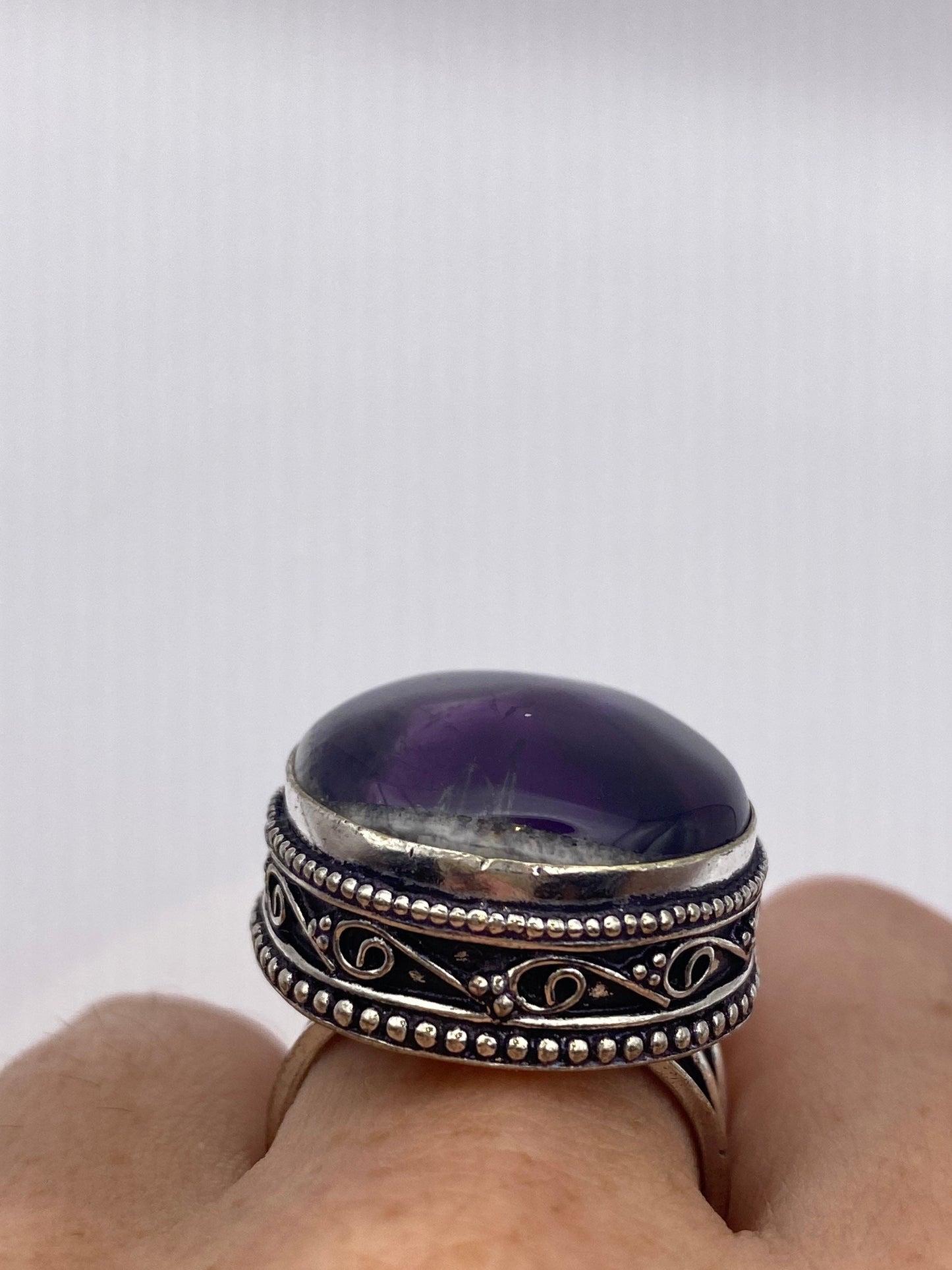 Vintage Purple Amethyst Cocktail Ring