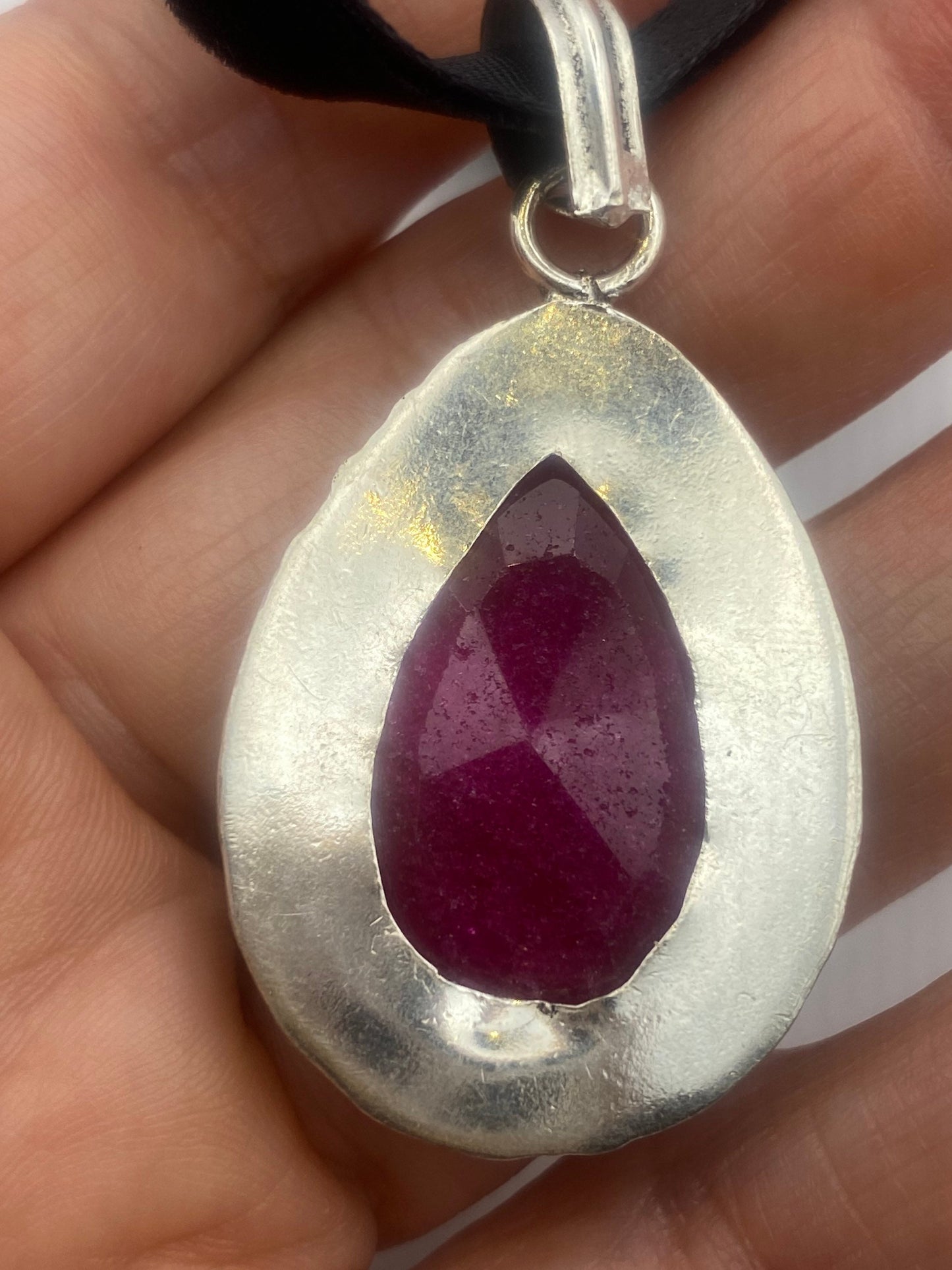 Vintage Antique Pink Raw Ruby Choker Necklace