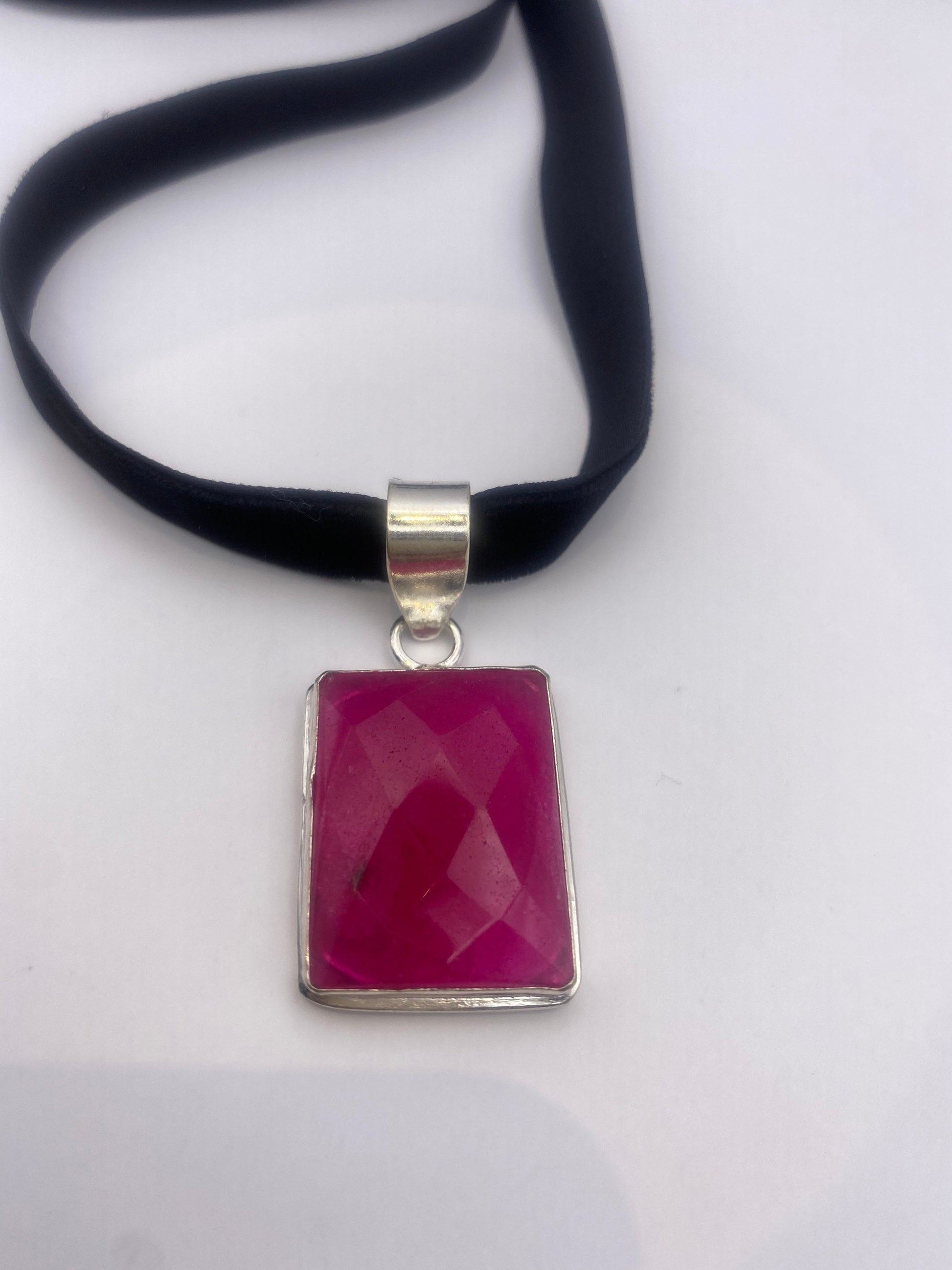Vintage Antique Pink Raw Ruby Choker Necklace