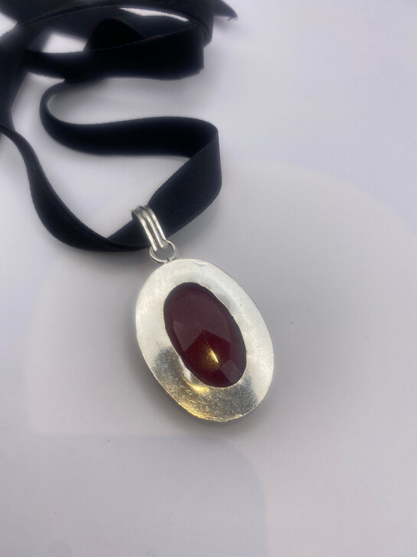 Vintage Antique Pink Raw Ruby Choker Necklace