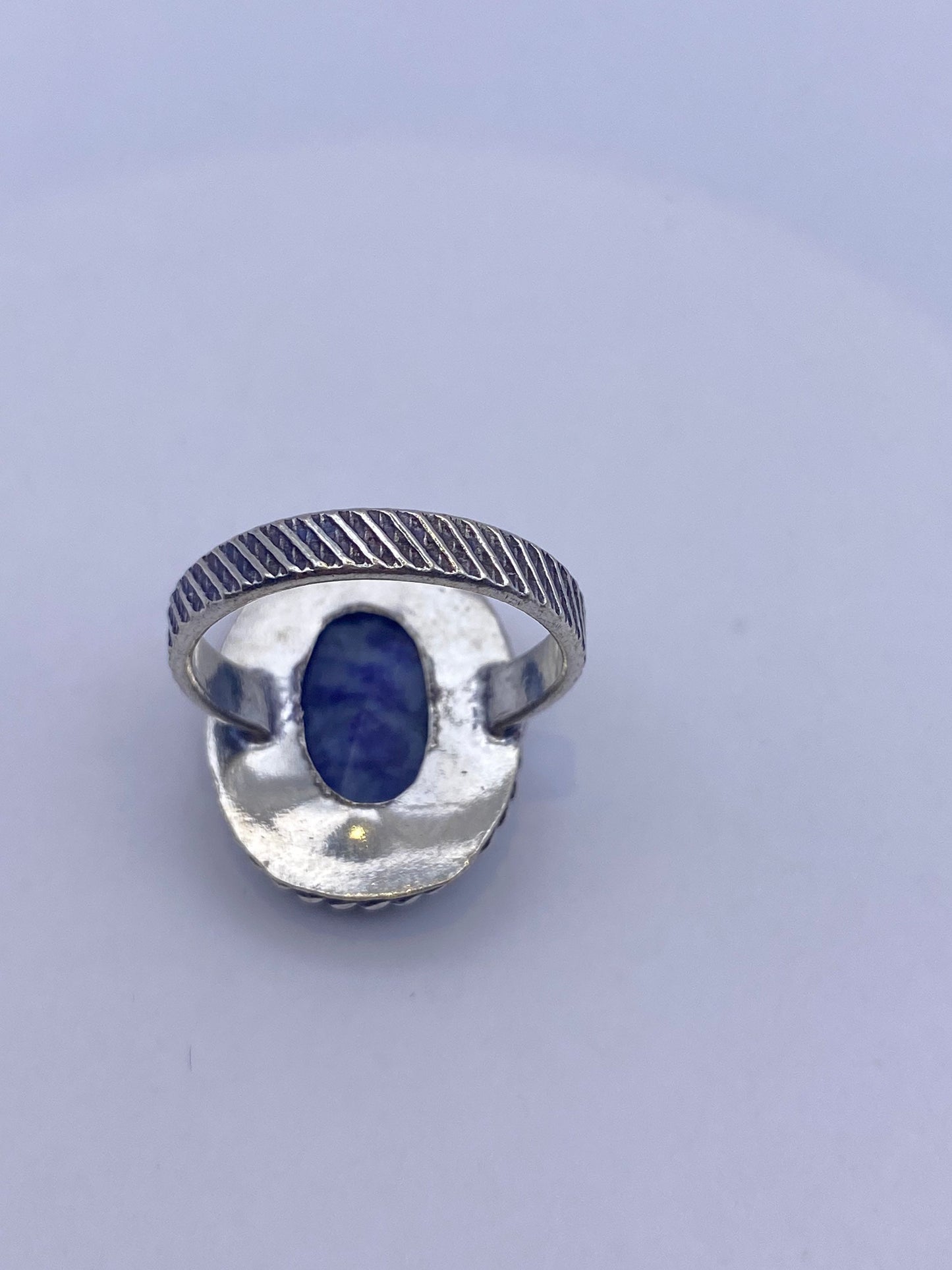 Vintage Blue Raw Sapphire Ring Boho Statement