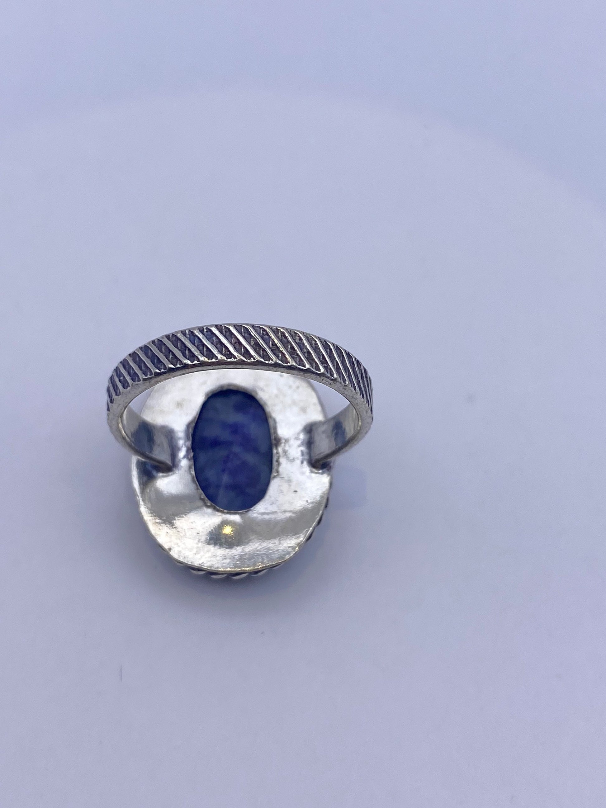 Vintage Blue Raw Sapphire Ring Boho Statement