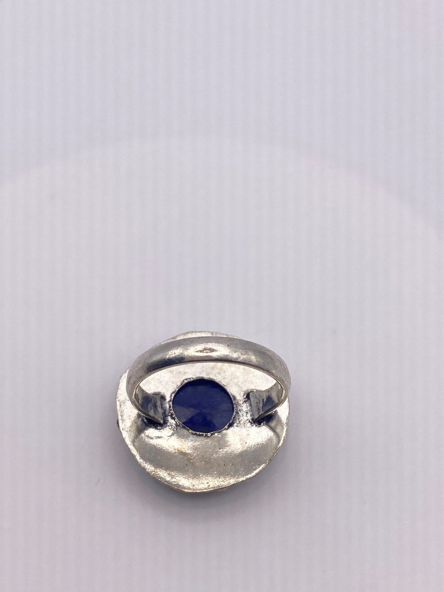 Vintage Blue Raw Sapphire Ring Boho Statement