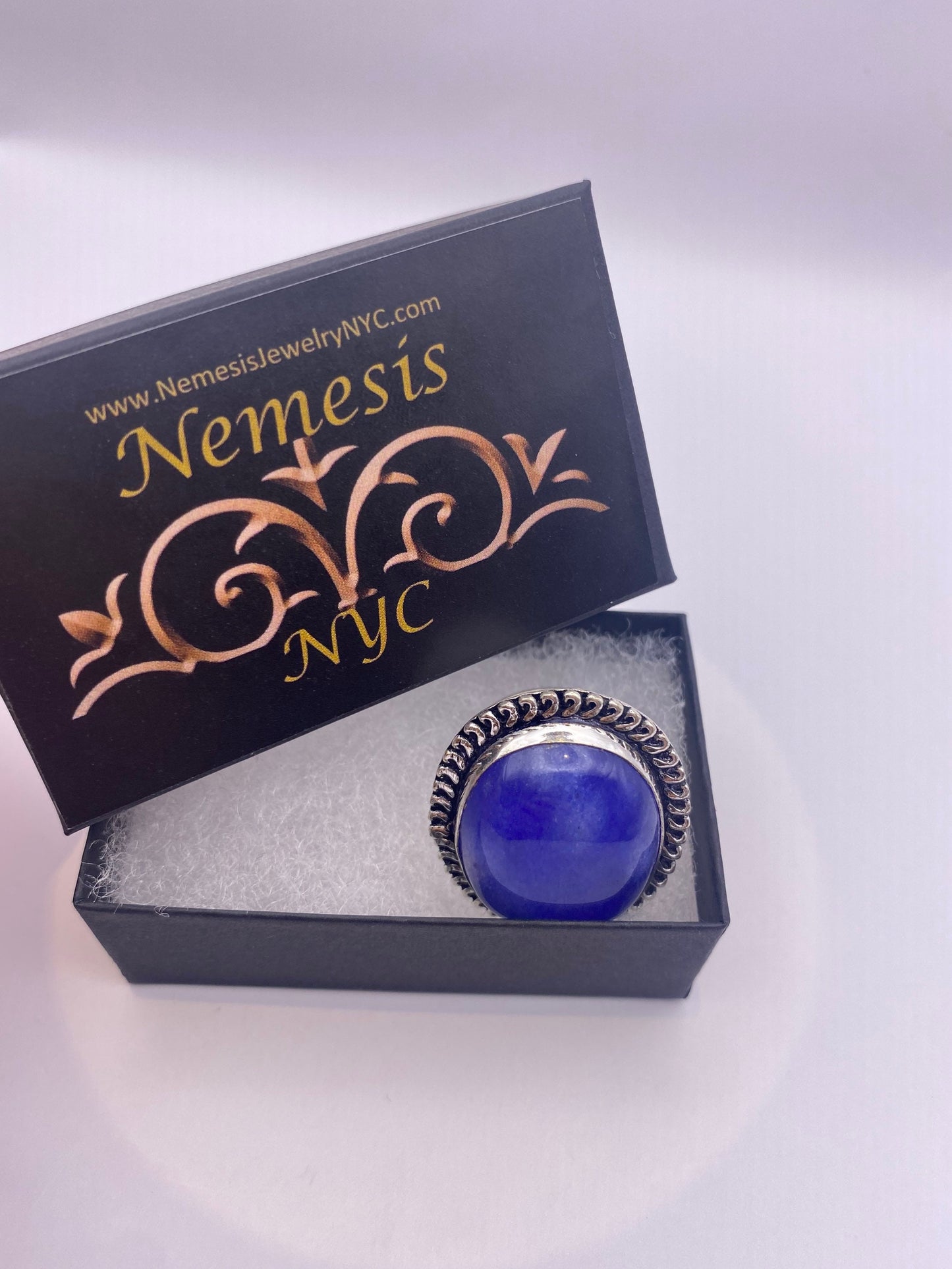 Vintage Blue Raw Sapphire Ring Boho Statement
