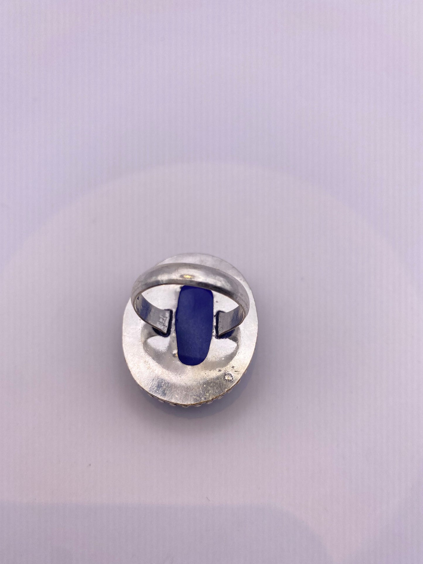 Vintage Blue Raw Sapphire Ring Boho Statement