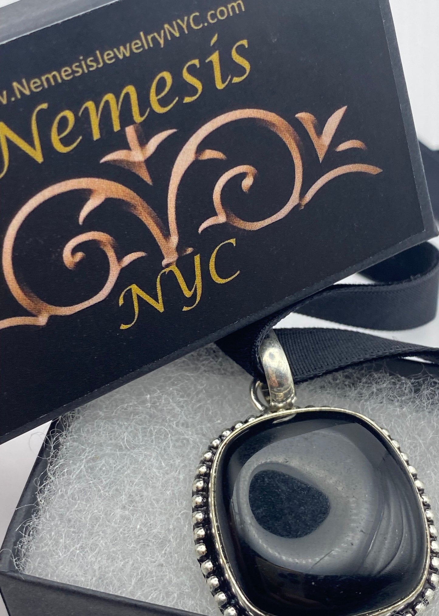 Vintage Black Onyx Choker Pendant Necklace