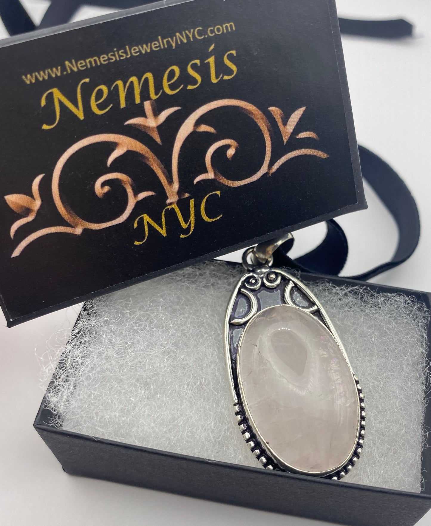 Vintage Rose Quartz Choker Pendant