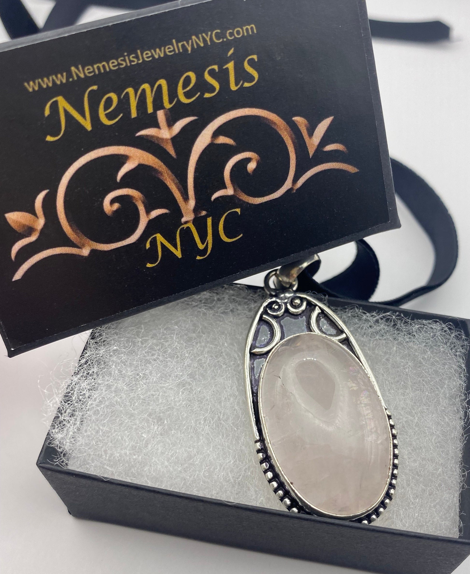 Vintage Rose Quartz Choker Pendant