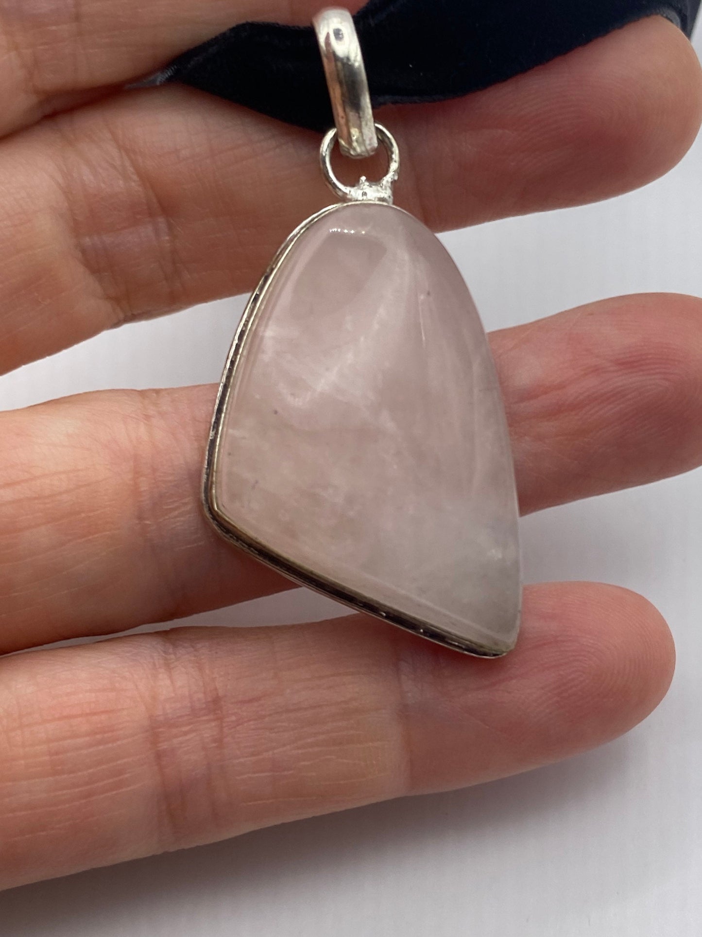 Vintage Rose Quartz Choker Pendant