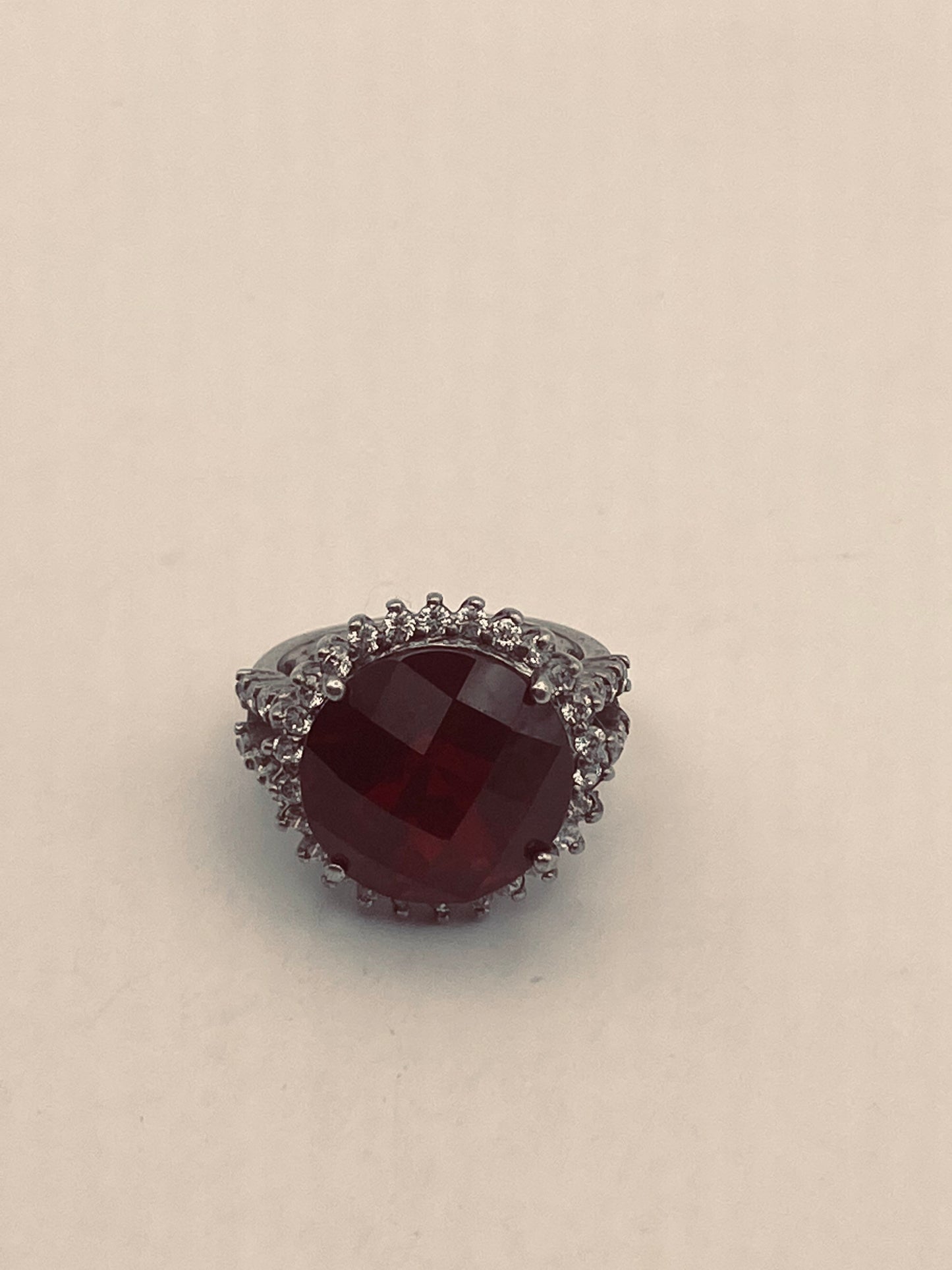 Vintage Red Bohemian Garnet Ring 925 Sterling Silver Size 8